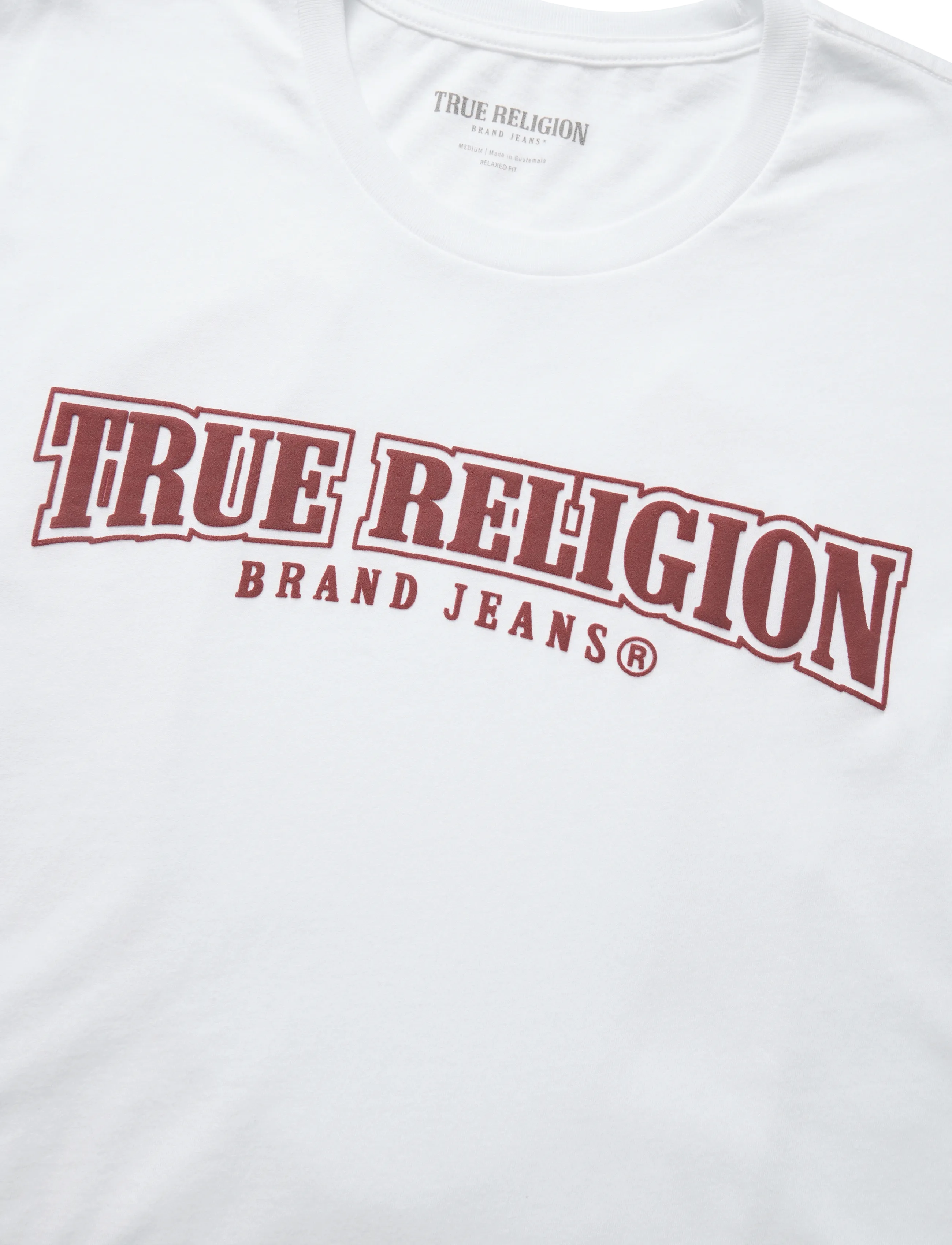 True Religion - RELAXED PAINTED HS TEE - optic white w/ red - 5