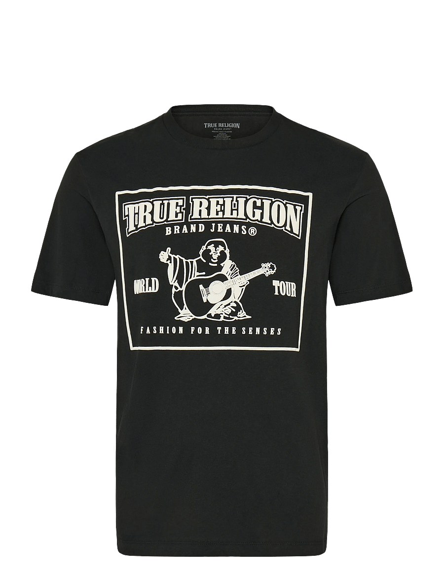 True Religion - SRS PUFF CREW TEE - kurzärmelige t-shirts - black - 1