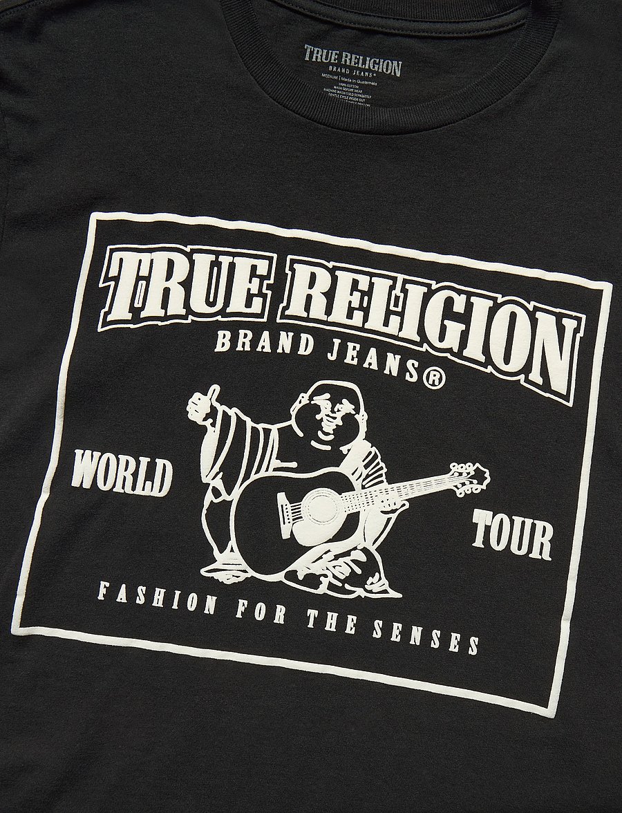 True Religion - SRS PUFF CREW TEE - kurzärmelige t-shirts - black - 5