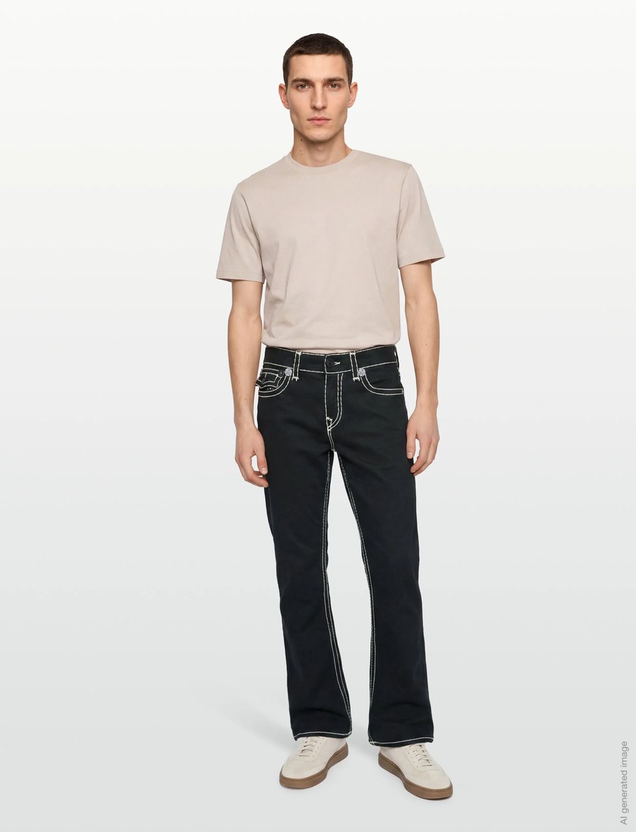True Religion - BILLY SUPER T FLAP 34 IN - regular jeans - black rinse - 0