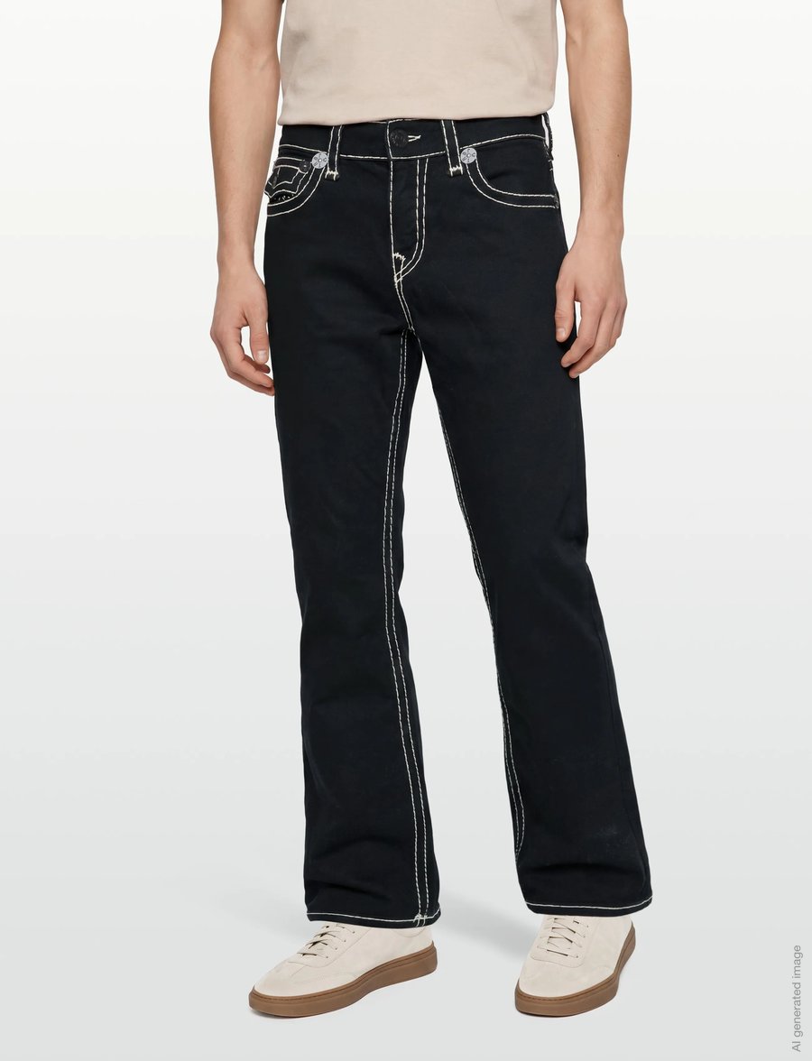 True Religion - BILLY SUPER T FLAP 34 IN - suorat farkut - black rinse - 2