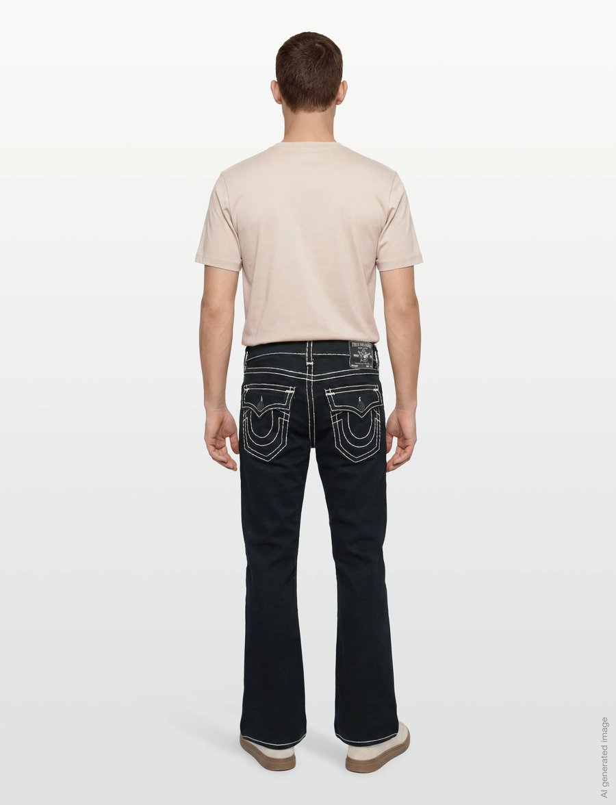 True Religion - BILLY SUPER T FLAP 34 IN - suorat farkut - black rinse - 3