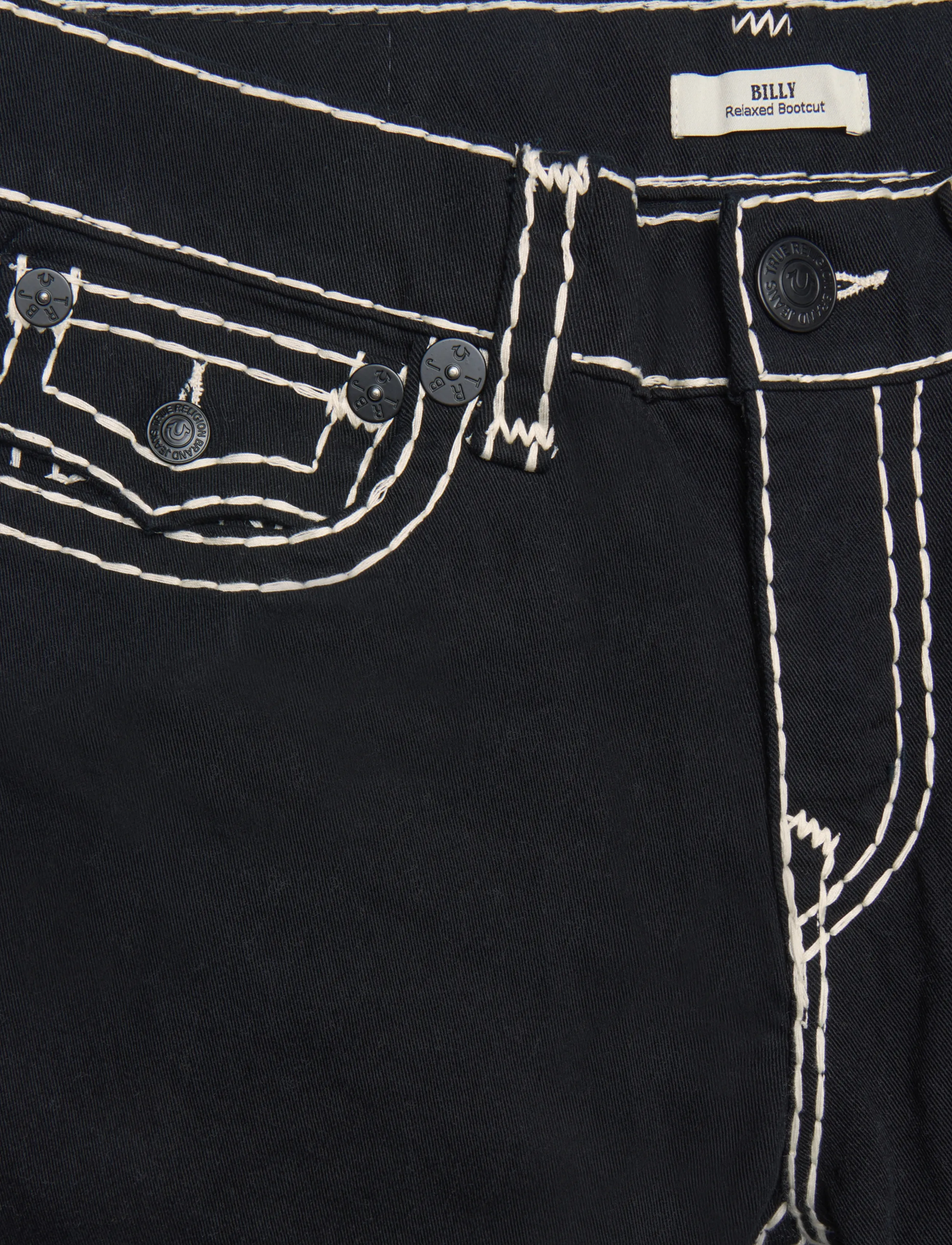 True Religion - BILLY SUPER T FLAP 34 IN - black rinse - 2