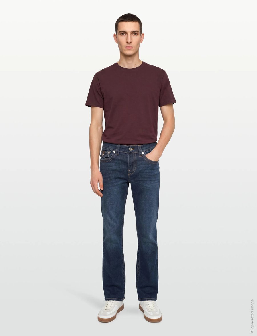 True Religion - BILLY SN FLAP 34 IN - regular piegriezuma džinsa bikses - damon dark wash - 0