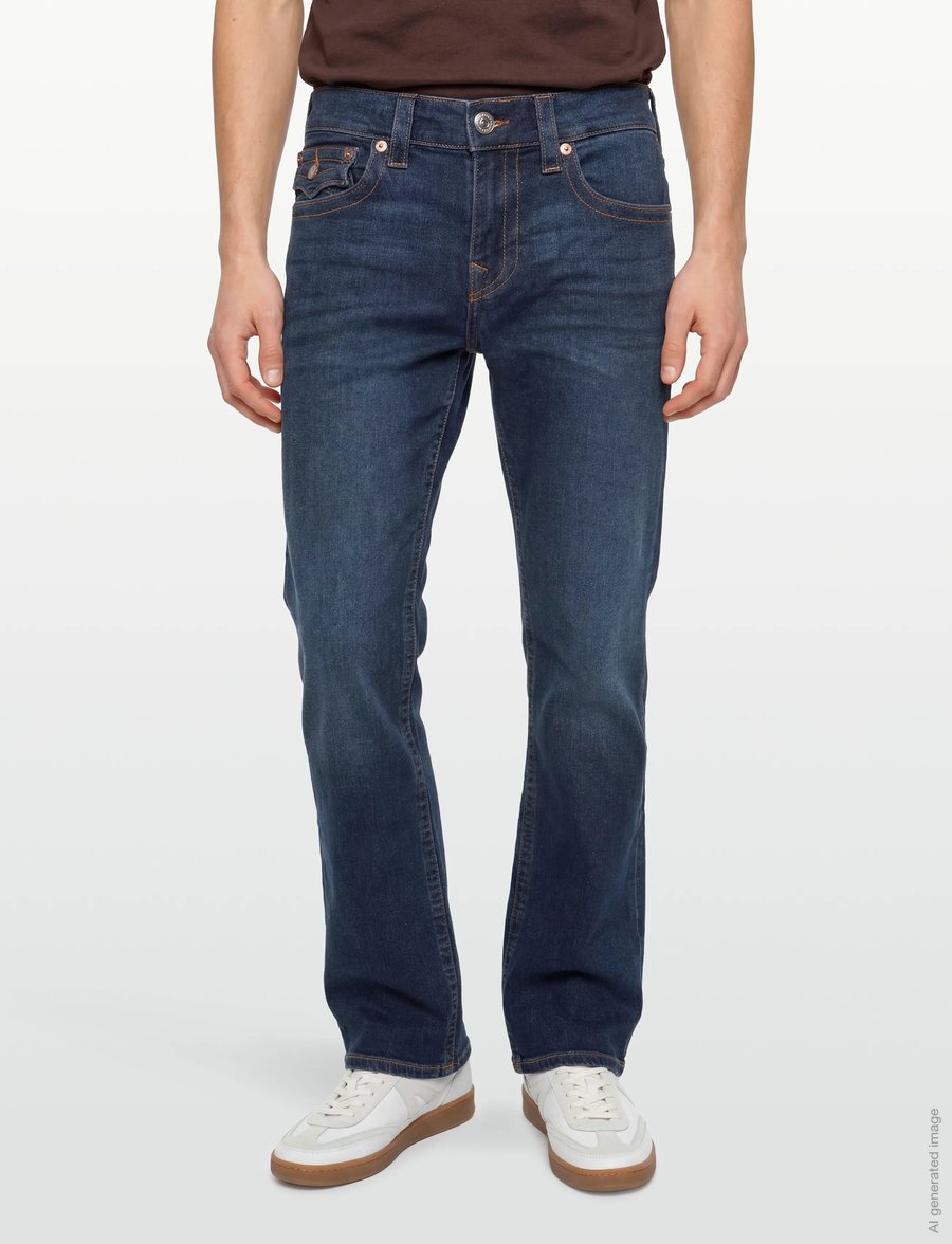True Religion - BILLY SN FLAP 34 IN - regular piegriezuma džinsa bikses - damon dark wash - 3