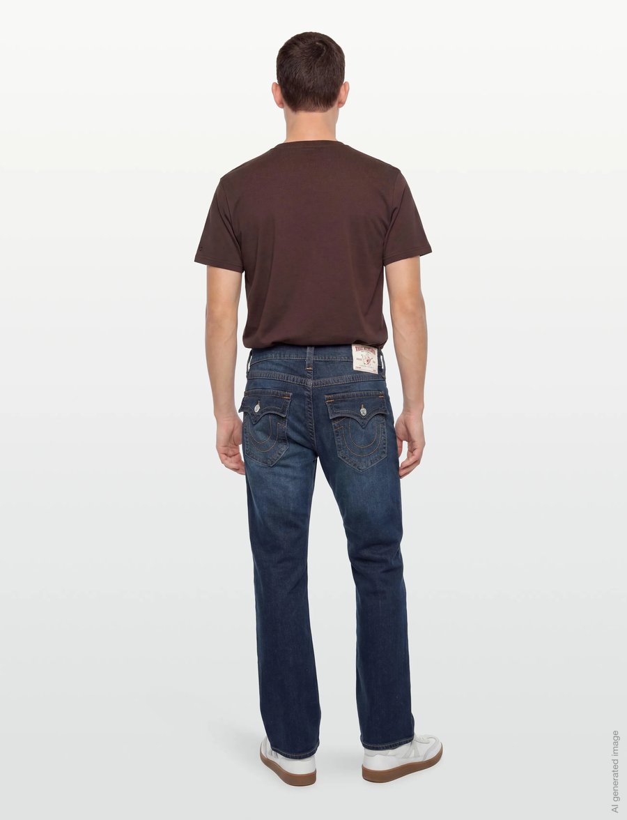 True Religion - BILLY SN FLAP 34 IN - regular piegriezuma džinsa bikses - damon dark wash - 4
