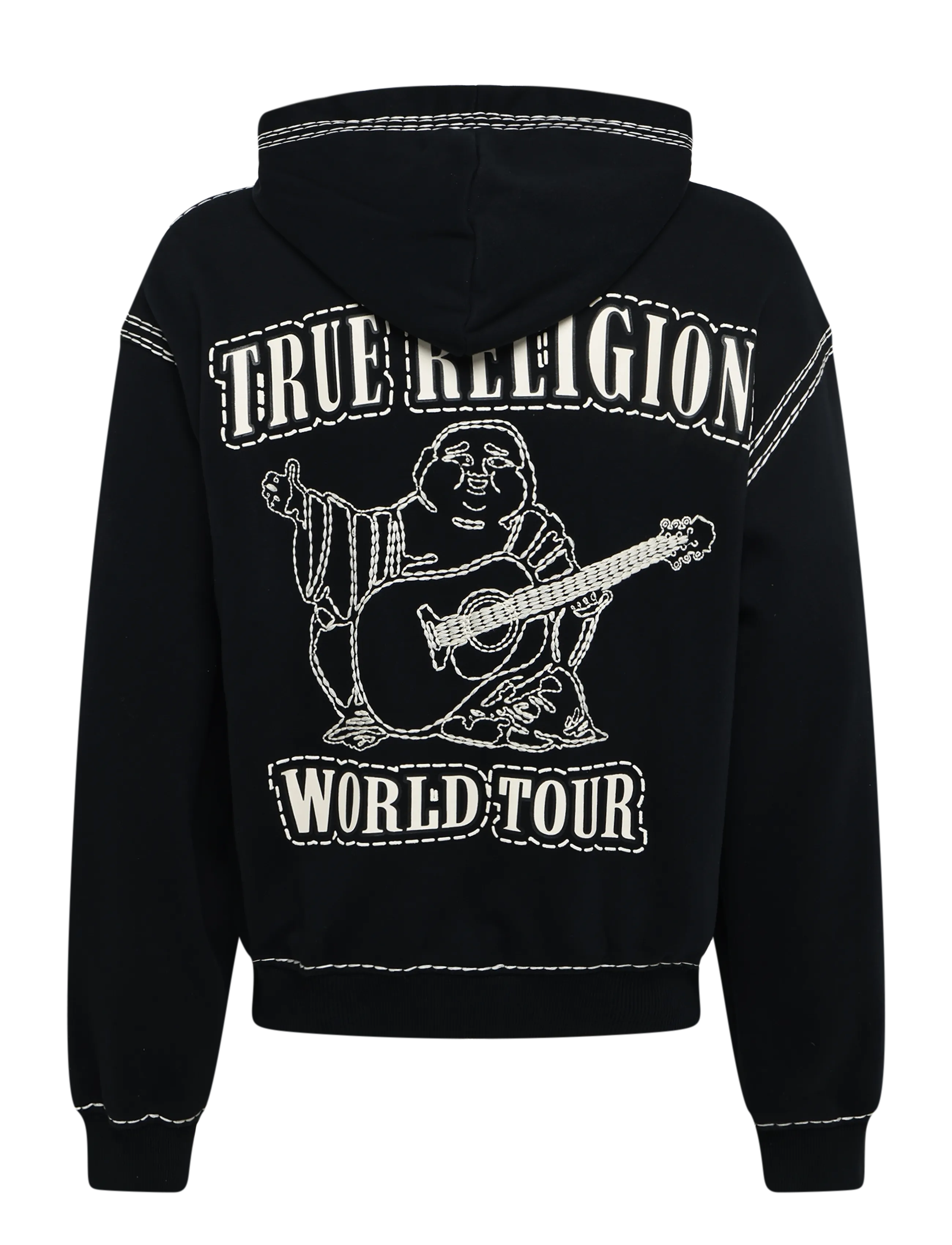 True Religion - SUPER QT CINCHED ZIP UP HOODIE - hættetrøjer - black - 1