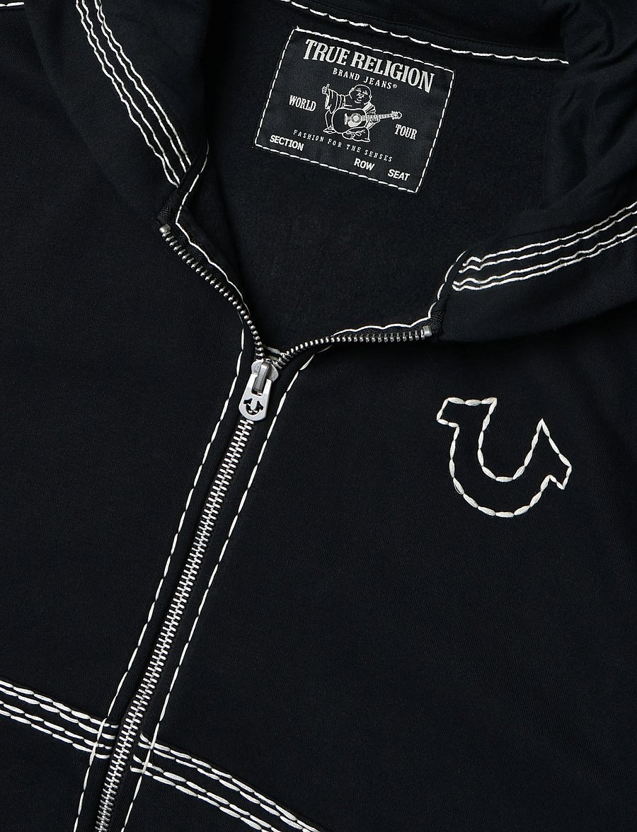 True Religion - SUPER QT CINCHED ZIP UP HOODIE - kapuzenpullover - black - 2