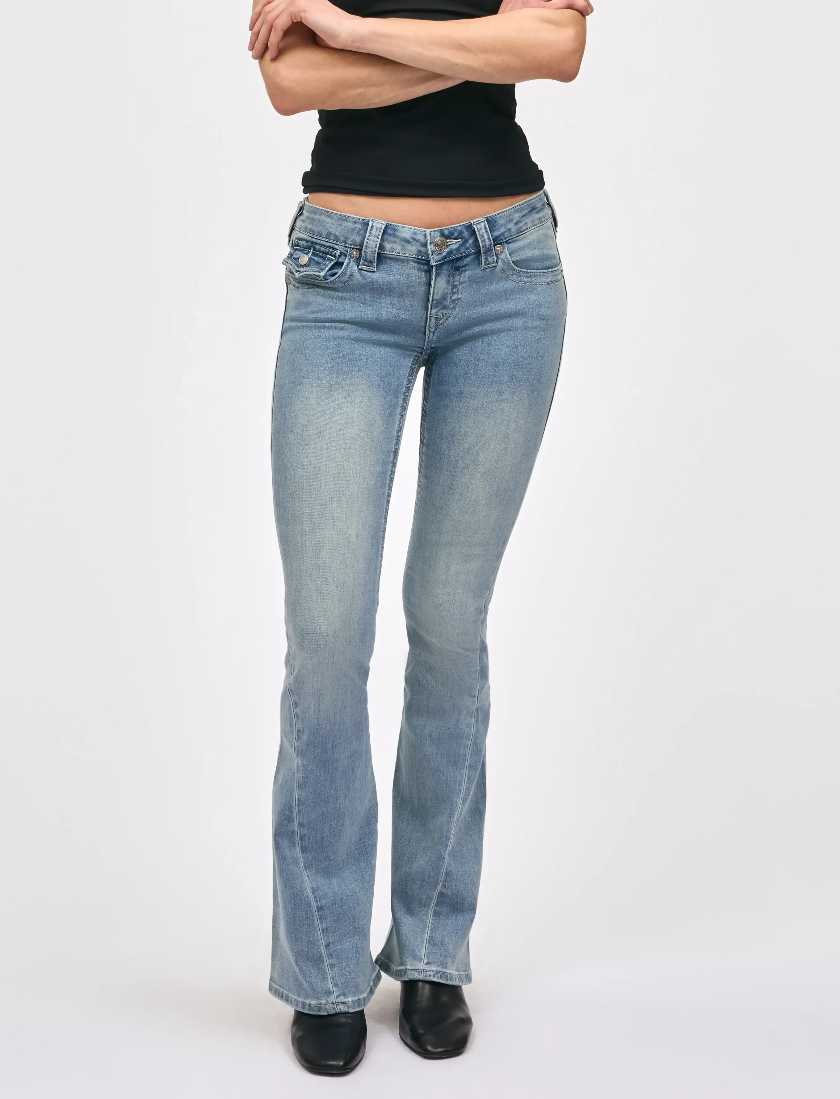 True Religion JOEY LOW RISE FLARE - Transitional Layering - PEAK SPOT / blue
