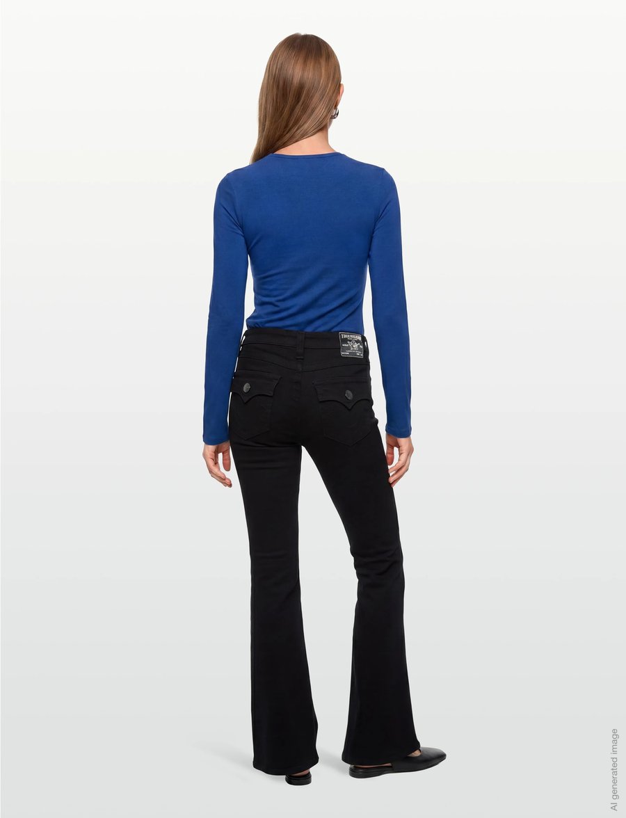 True Religion - BECCA MR BOOTCUT - alt laienevad teksad - body rinse black - 4