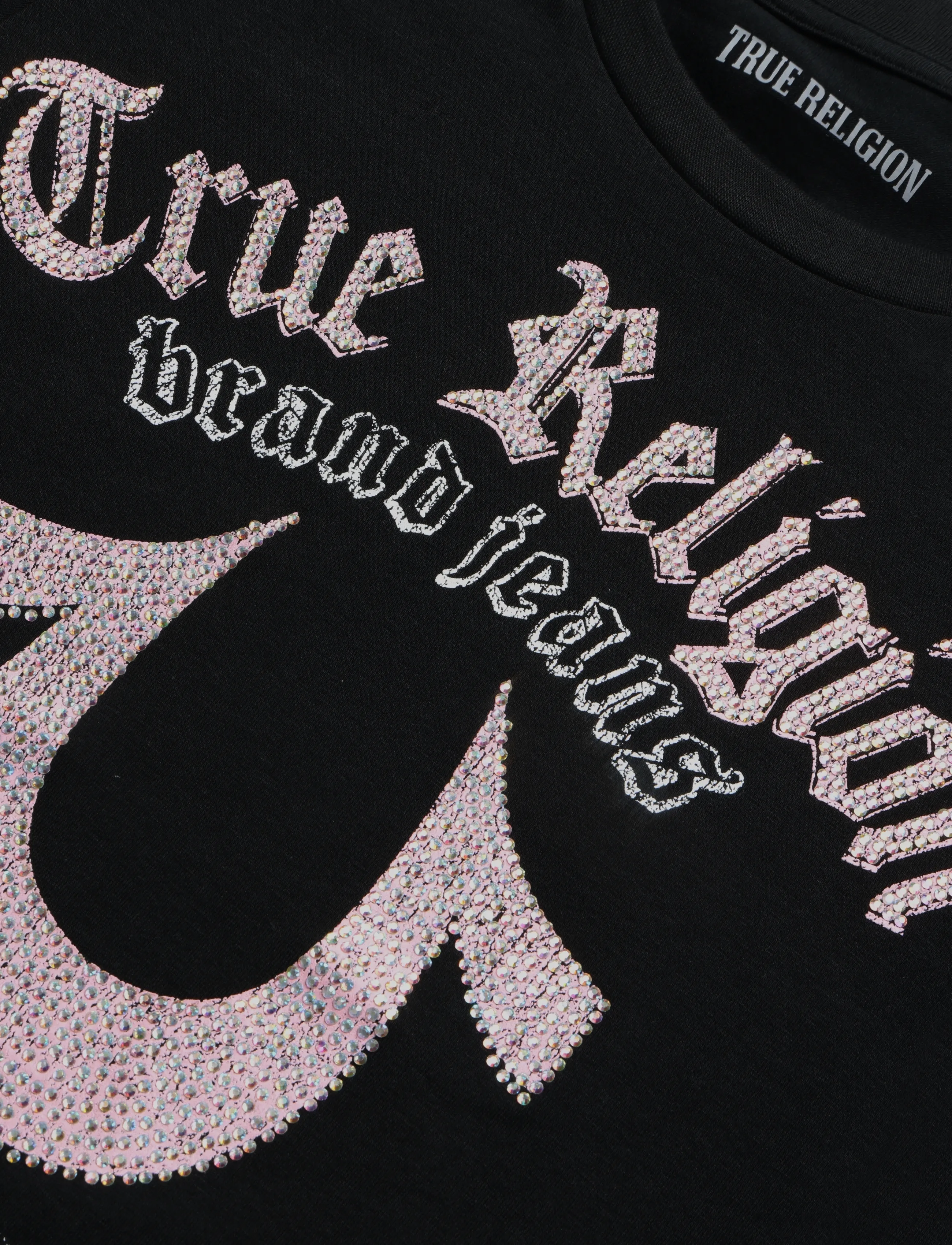True Religion - CRYSTAL HS CREW NECK TEE - jet black - 2