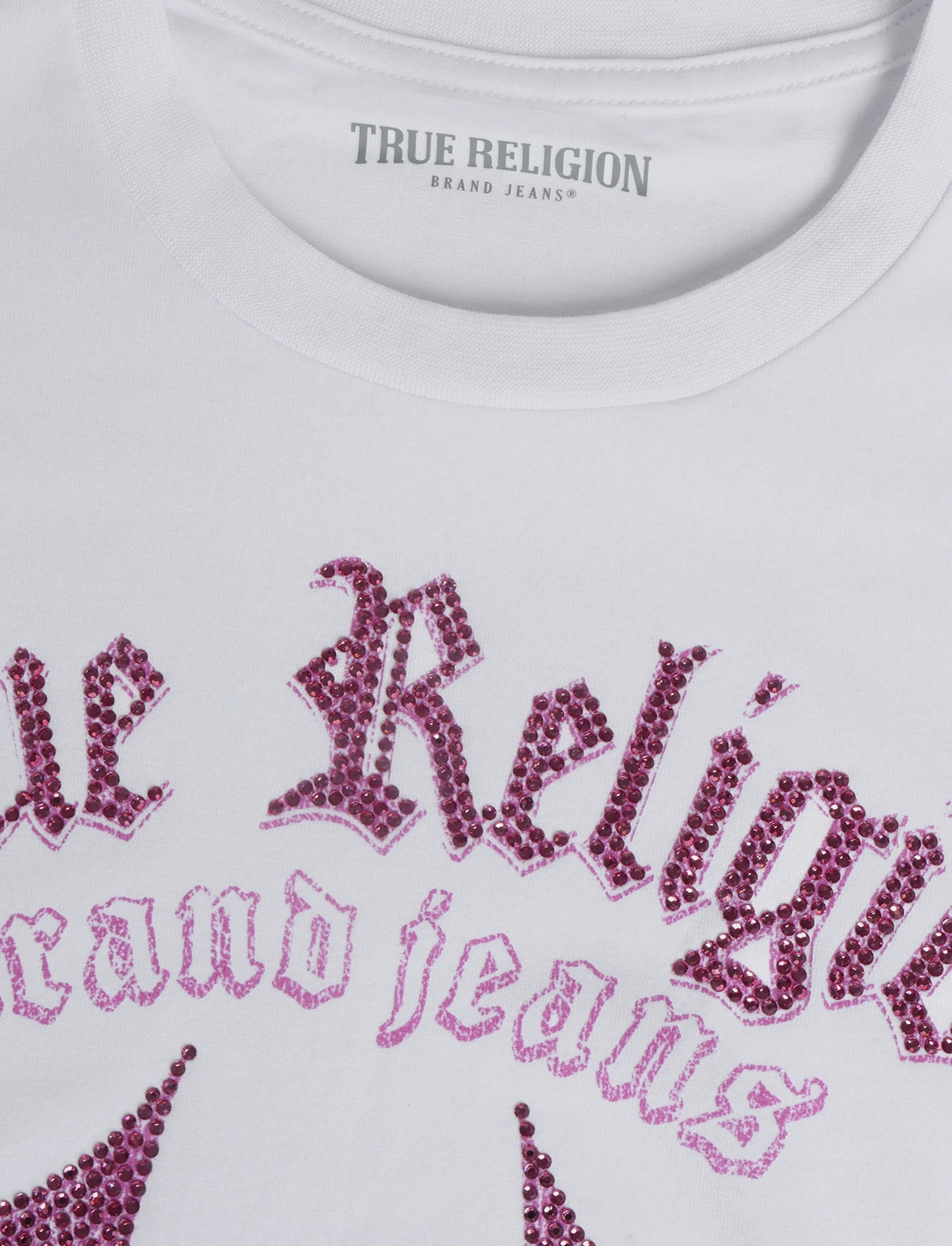 True Religion - CRYSTAL HS CREW NECK TEE - t-shirts - optic white - 2