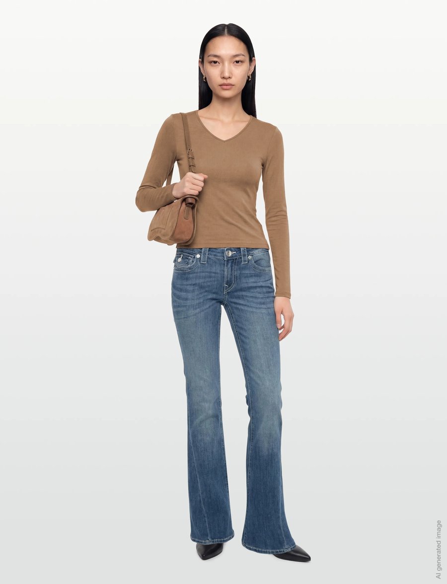 True Religion - JOEY LR FLARE FLAP - dzwony dżinsy - arabella - 0