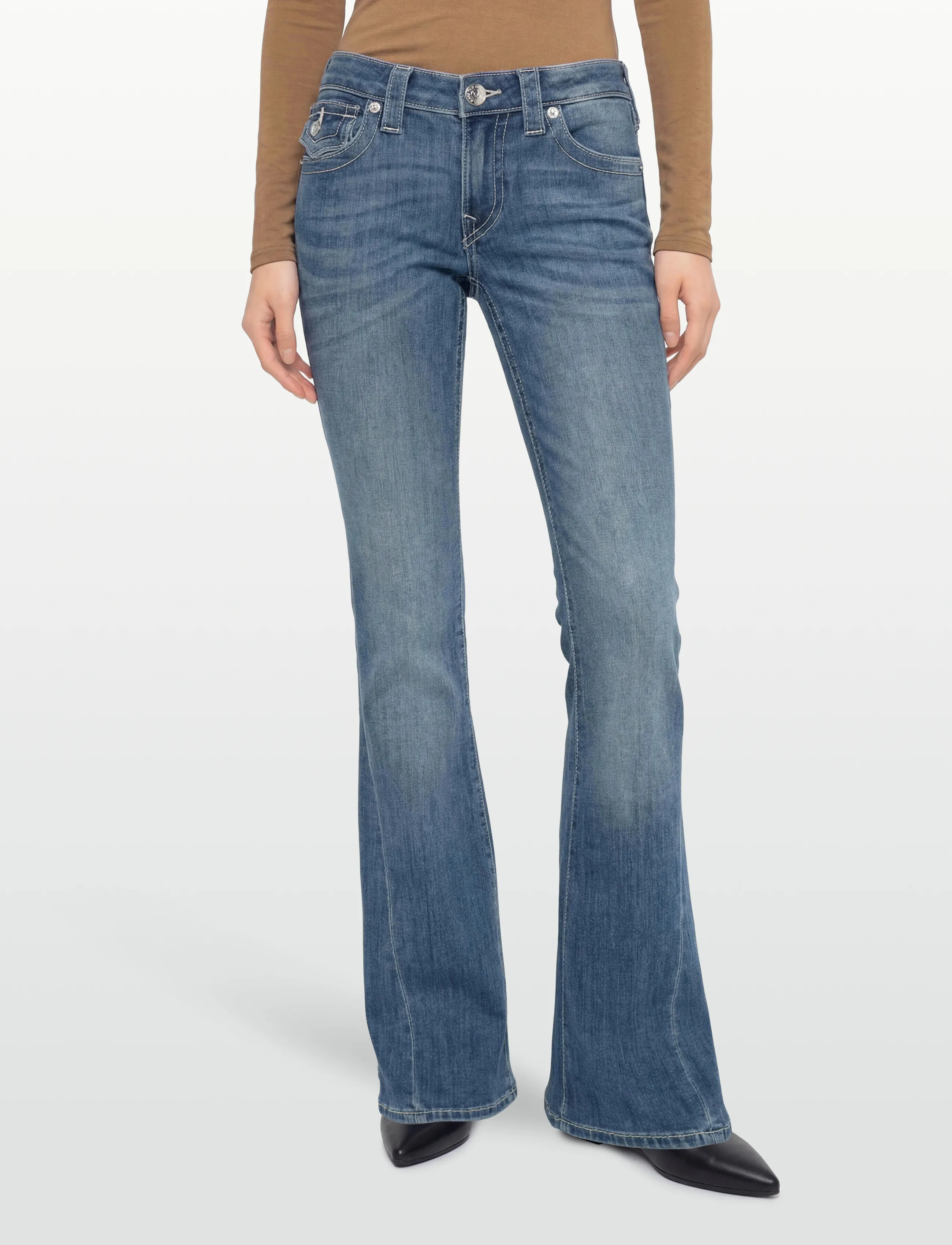 True Religion - JOEY LR FLARE FLAP - dzwony dżinsy - arabella - 3