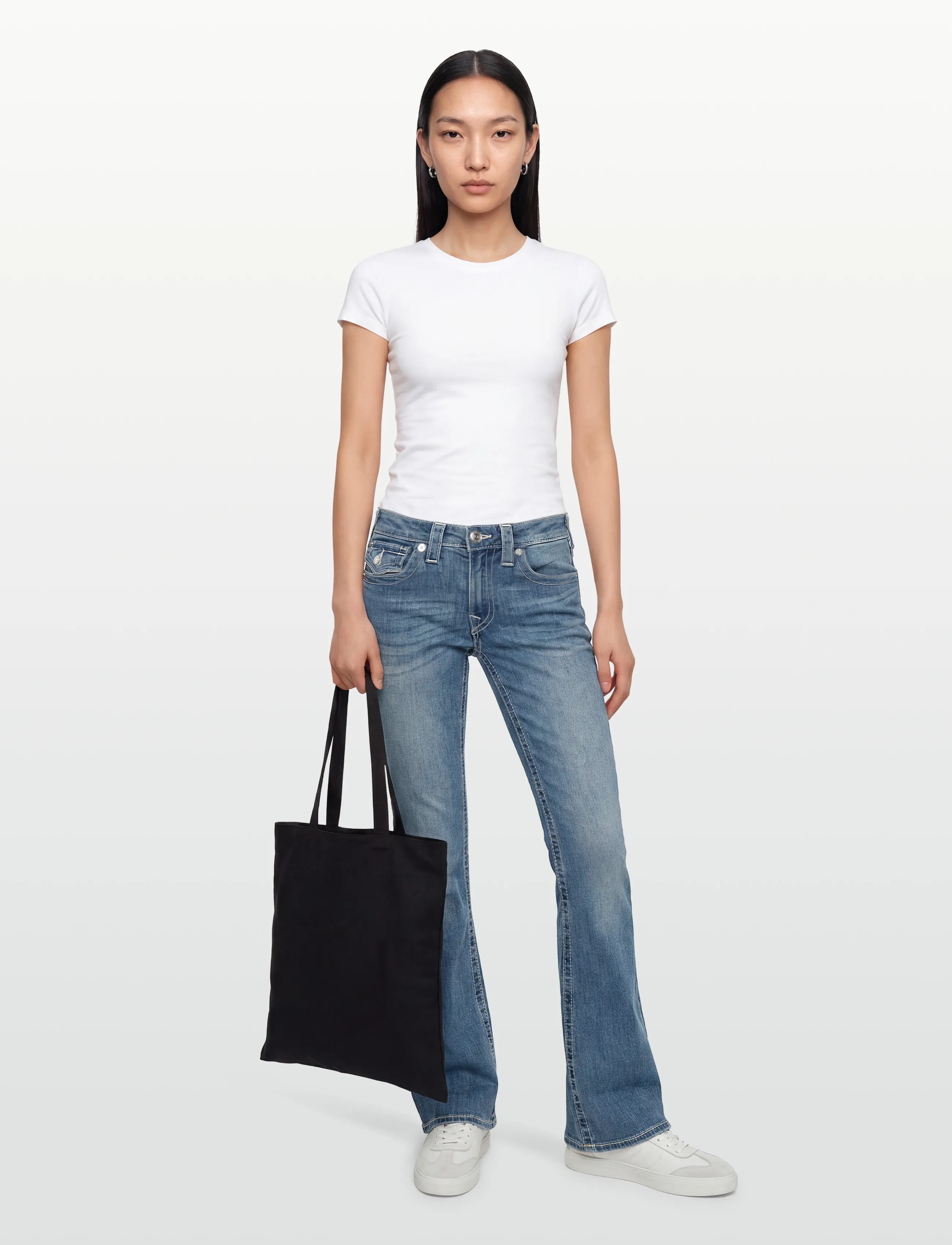 True Religion Becca Mr Bootcut Flap_, 27 x 33, Jeans, Blau - Boot Cut, Frauen
