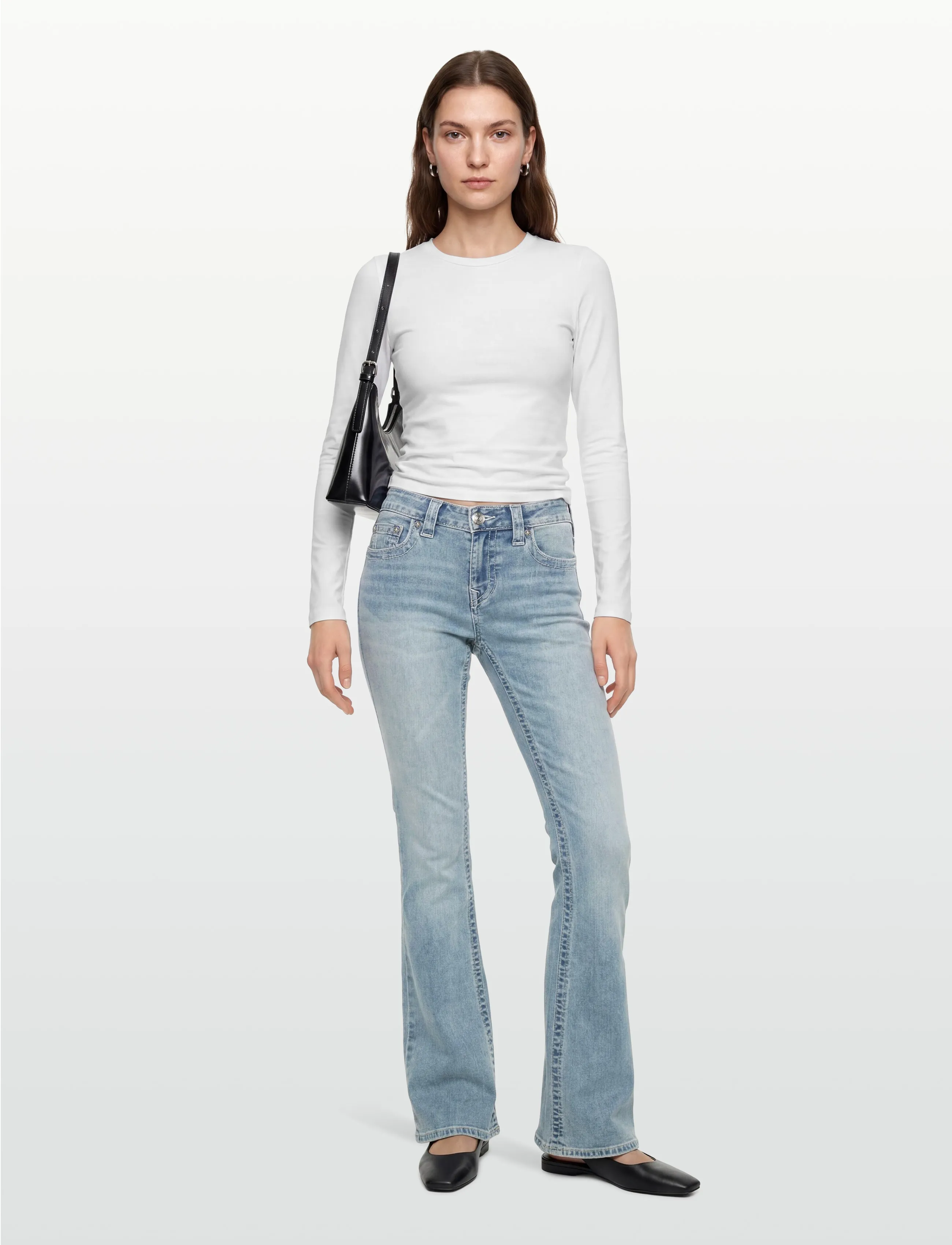 True Religion Becca Low Rise Bootcut_, Kvinder, Lavtaljede Bootcut Jeans, Blå, Str: 24 x 33