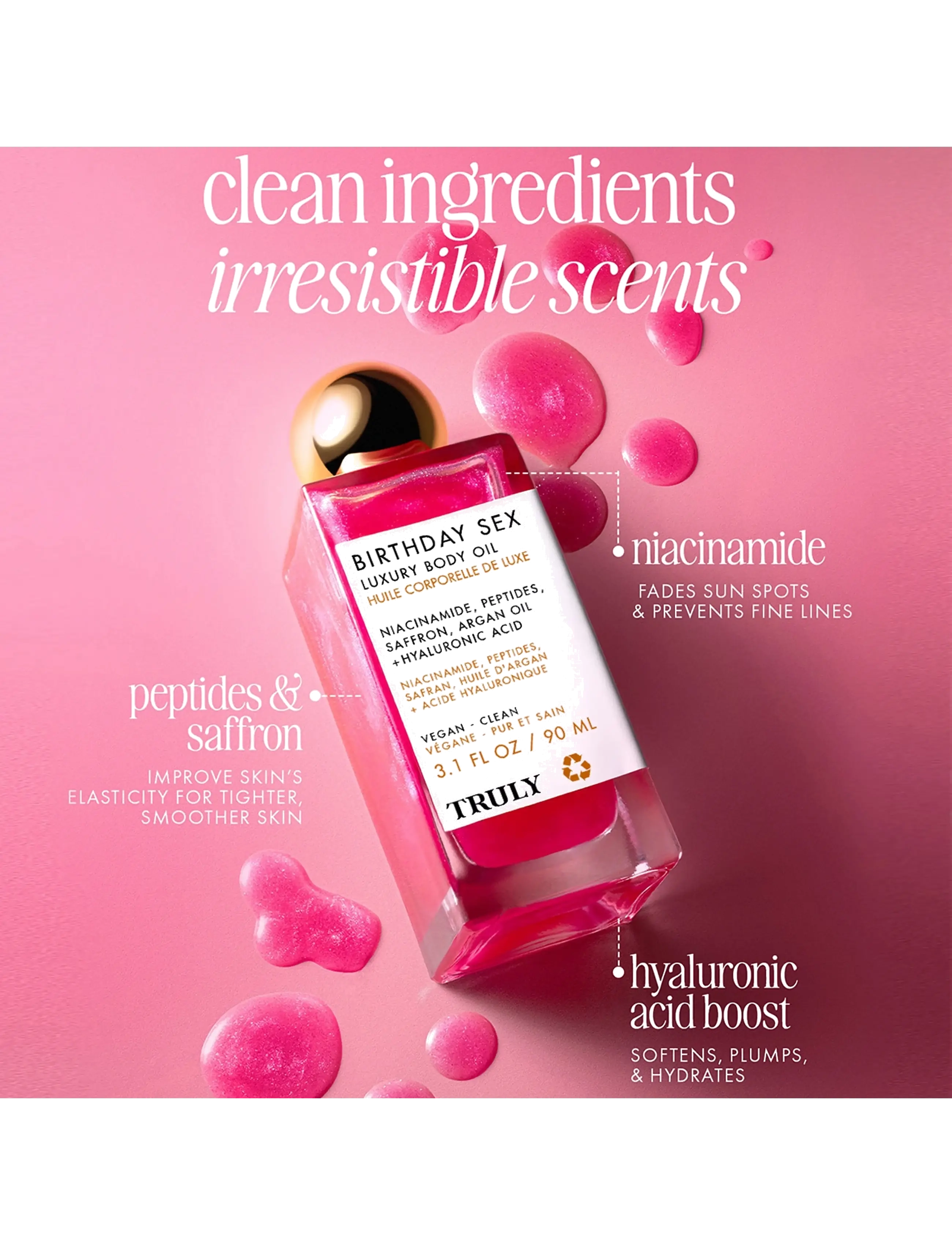 Truly - Birthday Sex Luxury Body Oil 90ml - kropsolier - clear - 3