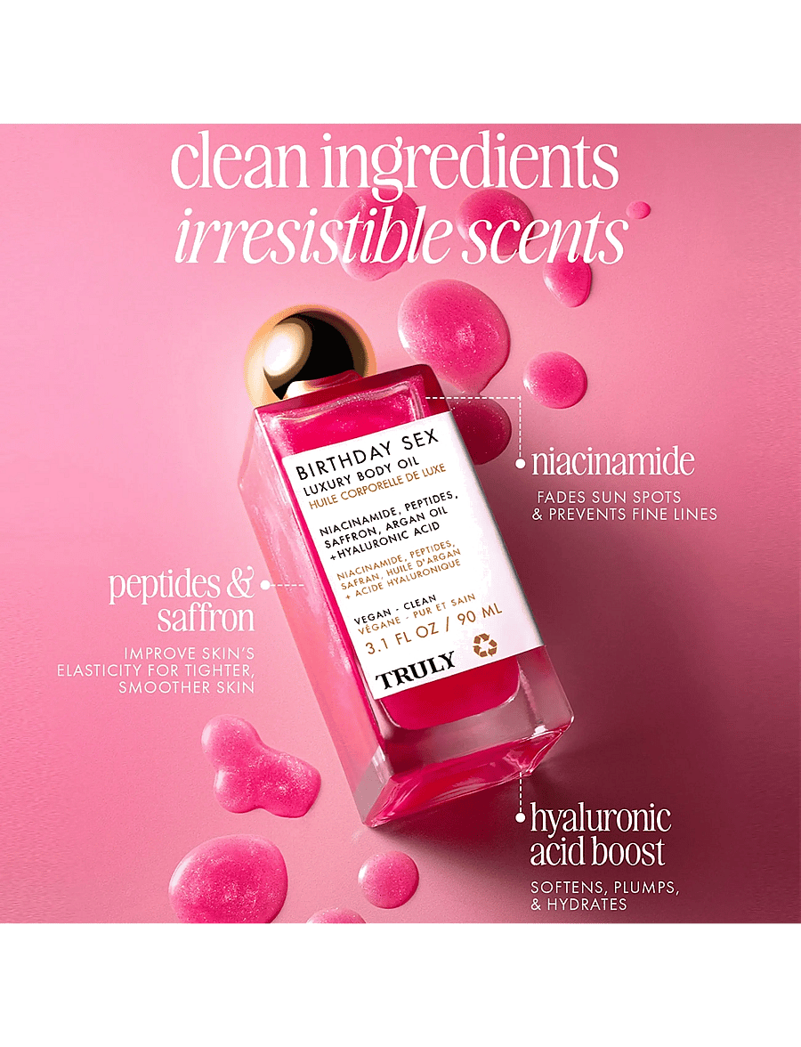 Truly - Birthday Sex Luxury Body Oil 90ml - kropsolier - clear - 3
