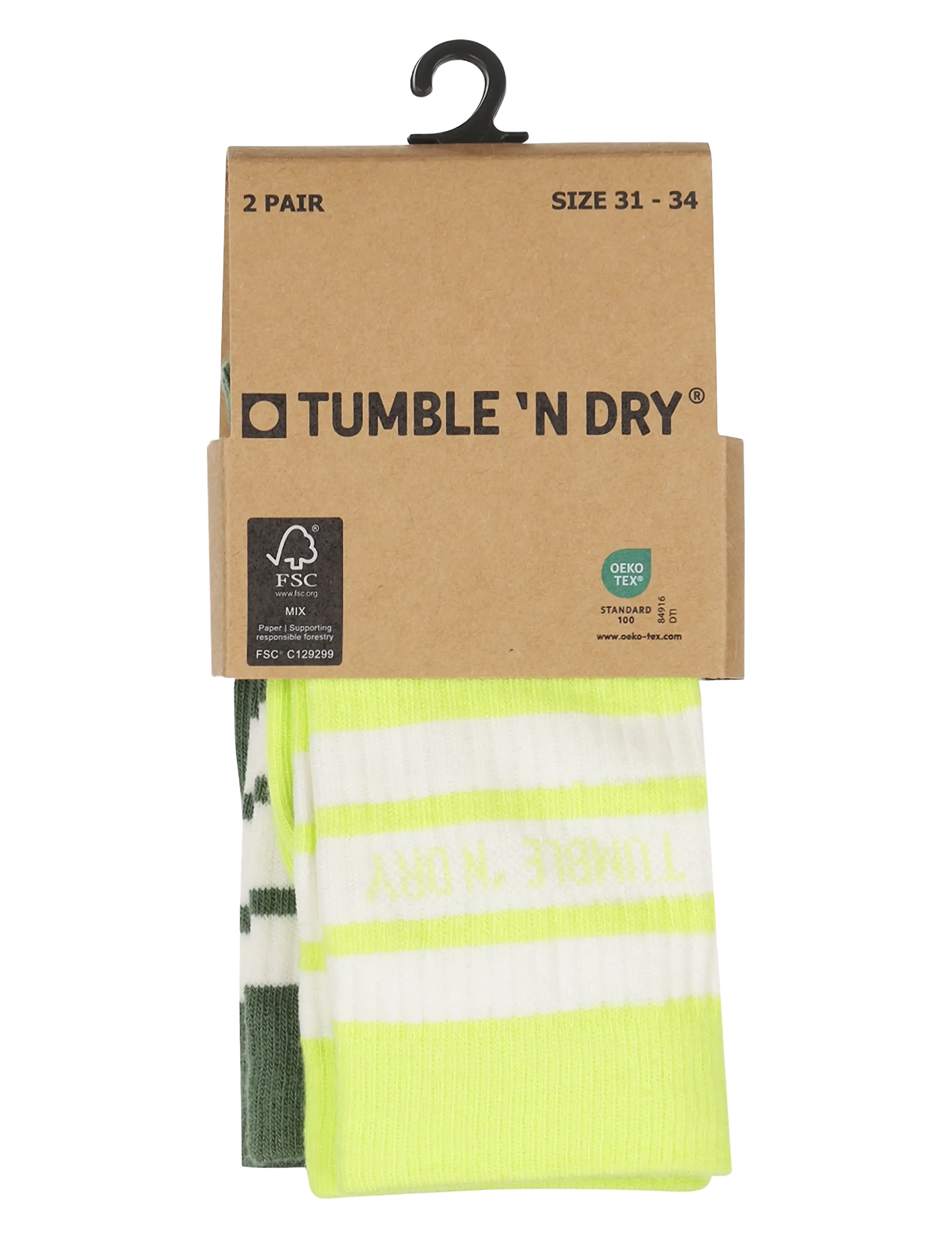TUMBLE 'N DRY - TND Tumble Socks colour 2-pack - sokid - lime punch - 1