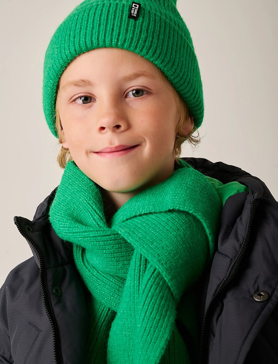 TUMBLE 'N DRY - TND Beanie & Scarf - kootud mütsid - mid green - 0