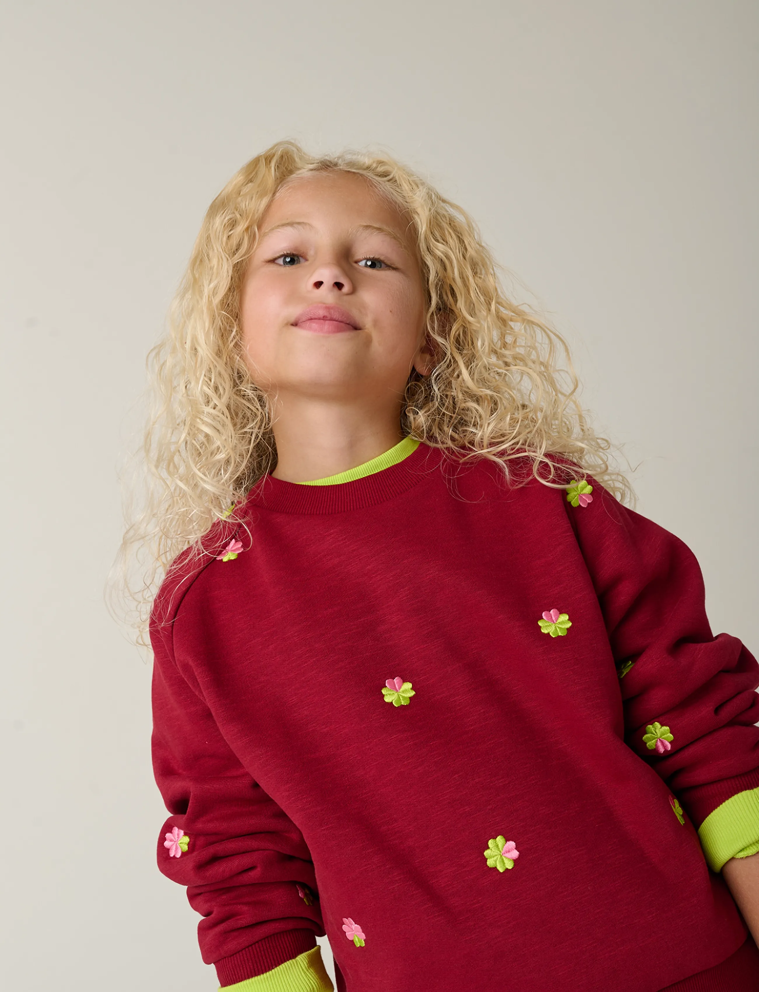 TUMBLE 'N DRY Tnd Leonie, Kinder, Besticktes Sweatshirt, Burgunderrot, Gr.92