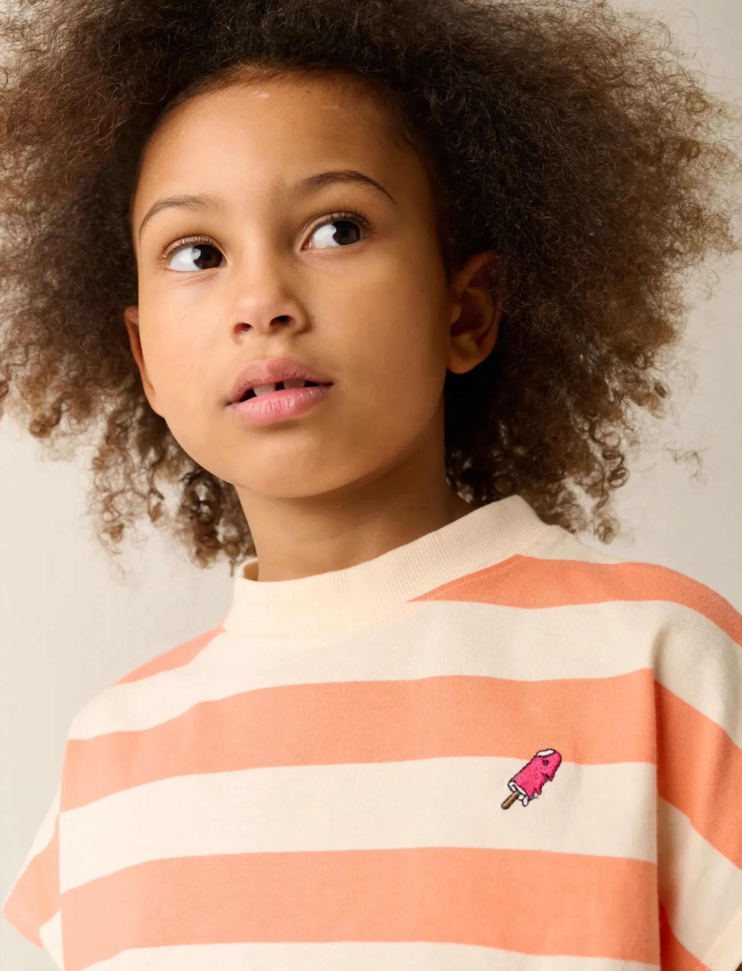 TUMBLE 'N DRY Tnd Colatina, Børn, Stribet T-shirt Med Elastikkant, Cream, Str: 110
