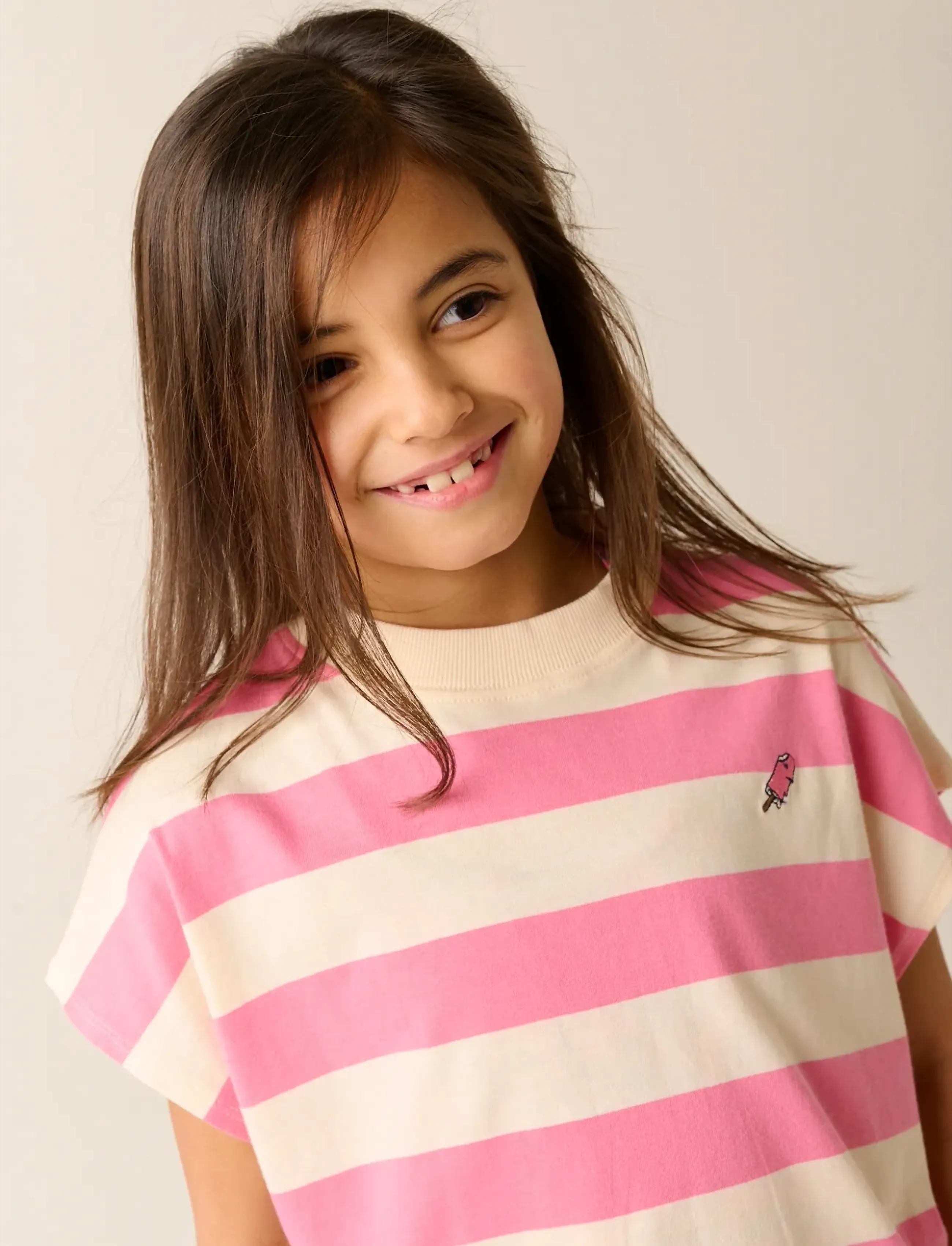 TUMBLE 'N DRY Tnd Colatina, Børn, Stribet T-Shirt Med Elastikkant, Pink, Str: 92
