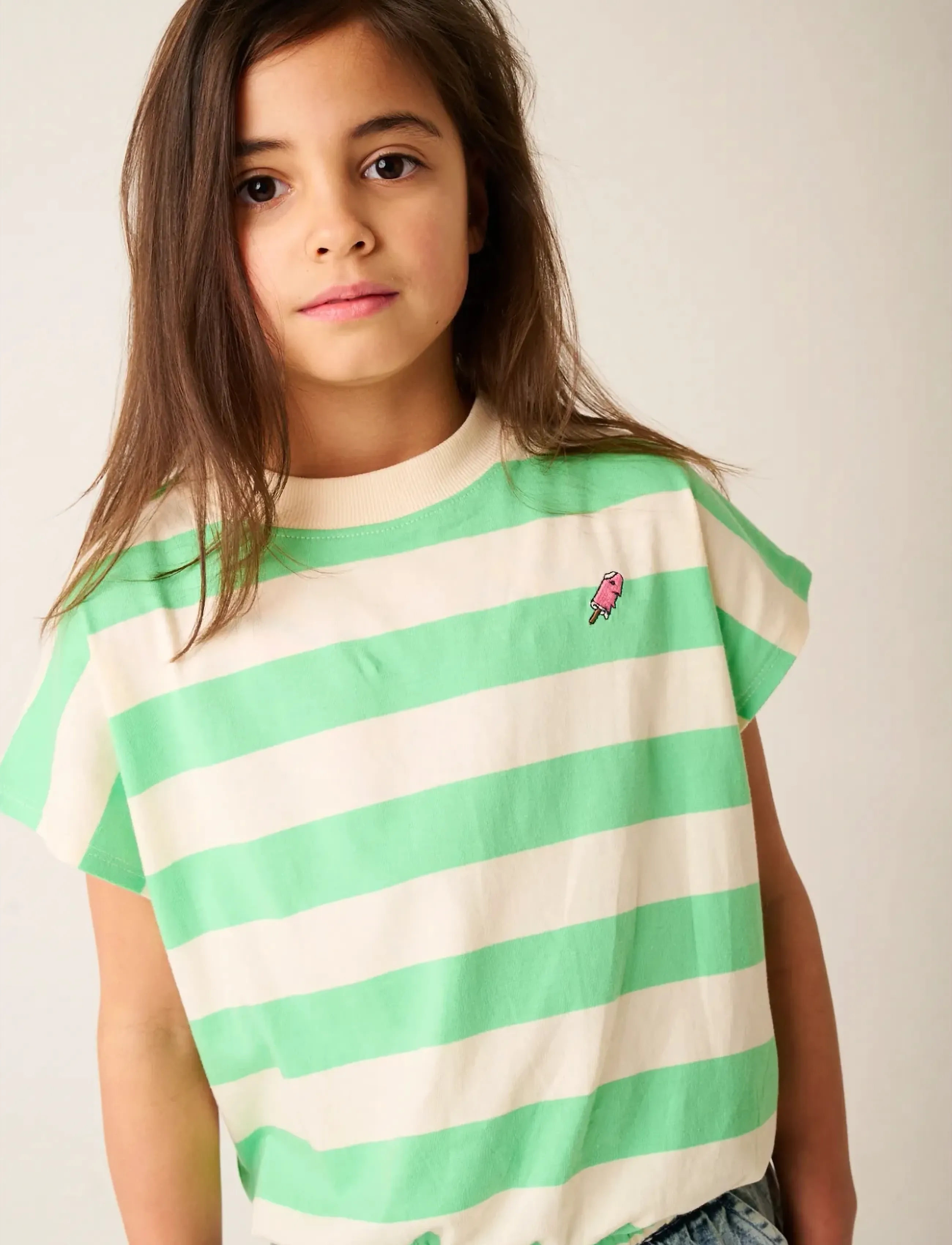 TUMBLE 'N DRY Tnd Colatina, Børn, Stribet T-Shirt Med Elastikkant, Grøn, Str: 98