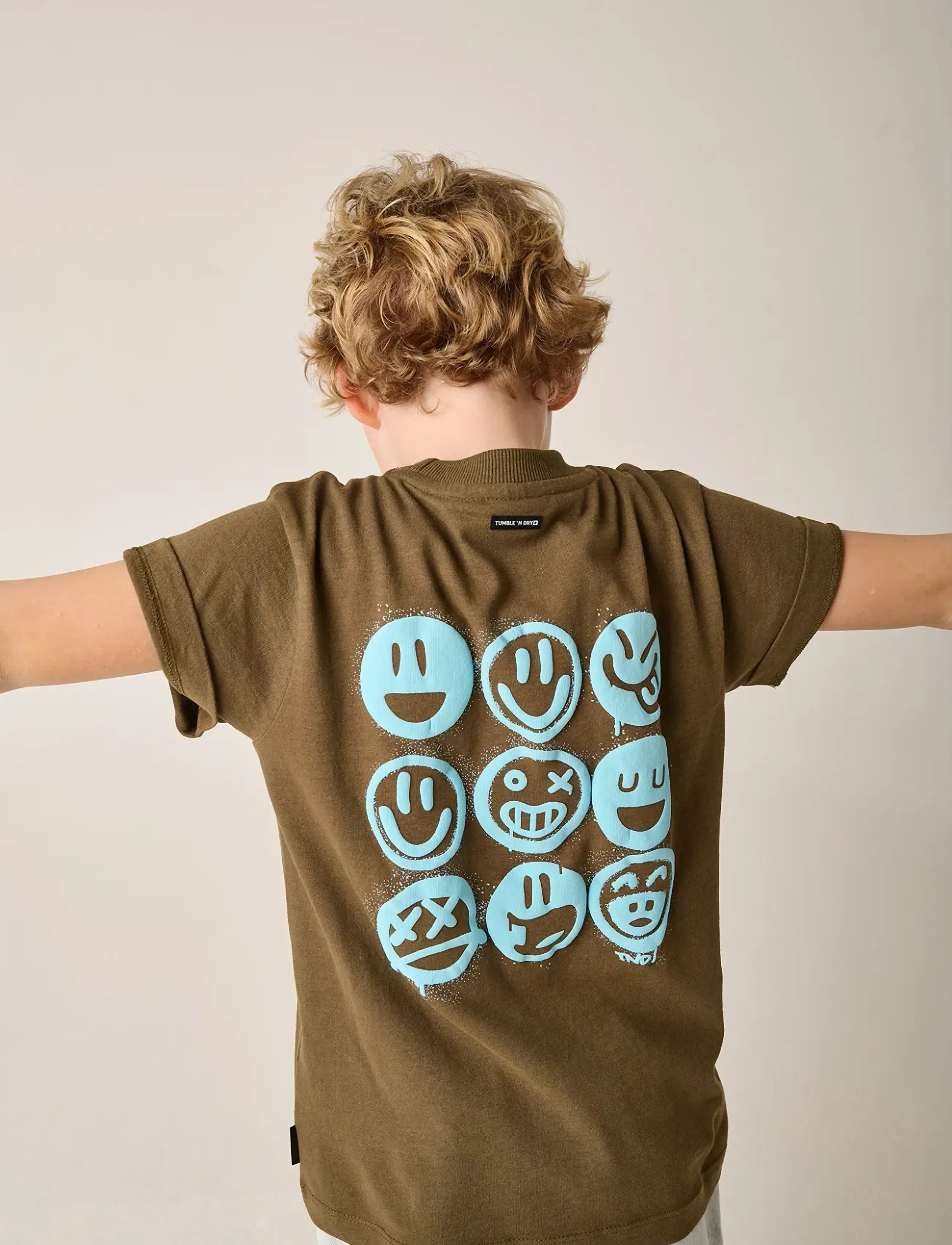 TUMBLE 'N DRY Tnd Surface, Grafik T-Shirt, Khakigrün, Gr.98