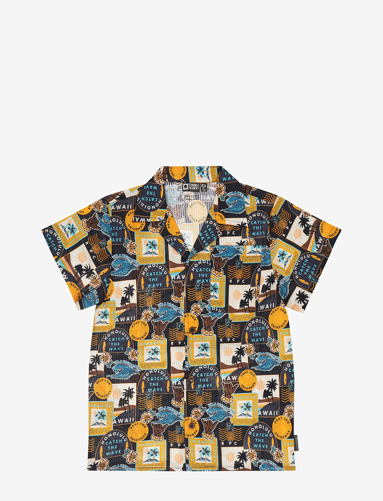 TUMBLE 'N DRY - TND Lacanau Palm - kurzärmlige hemden - navy blaze - 1