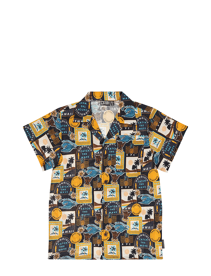 TUMBLE 'N DRY - TND Lacanau Palm - kurzärmlige hemden - navy blaze - 1