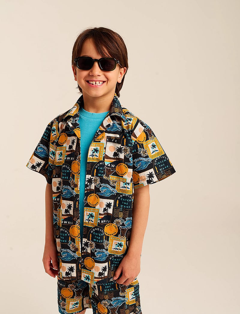 TUMBLE 'N DRY - TND Lacanau Palm - kurzärmlige hemden - navy blaze - 0