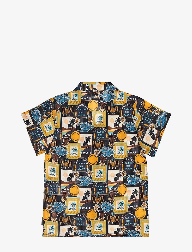 TUMBLE 'N DRY - TND Lacanau Palm - kurzärmlige hemden - navy blaze - 2