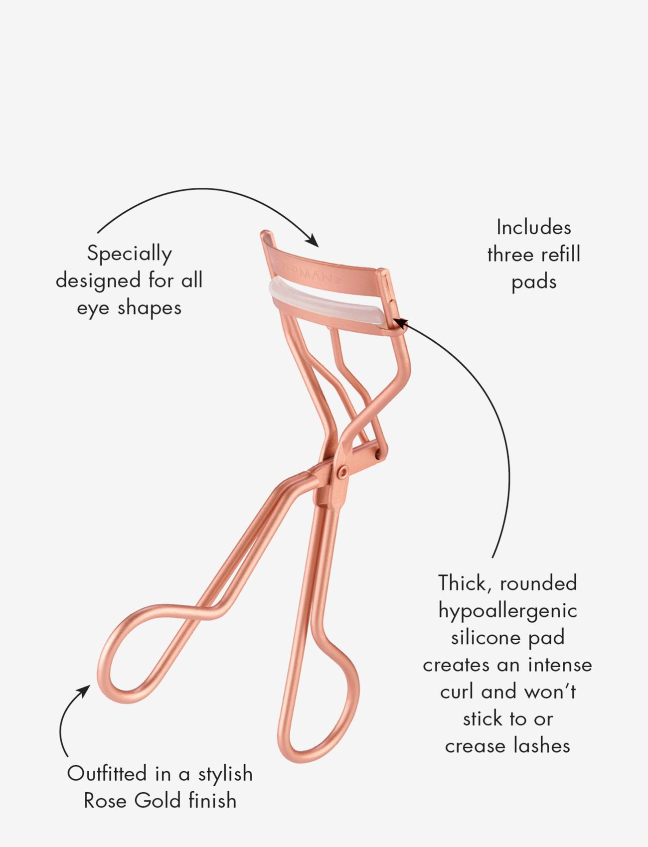 Tweezerman - Classic Lash Curler Rose Gold - makeup - clear - 3