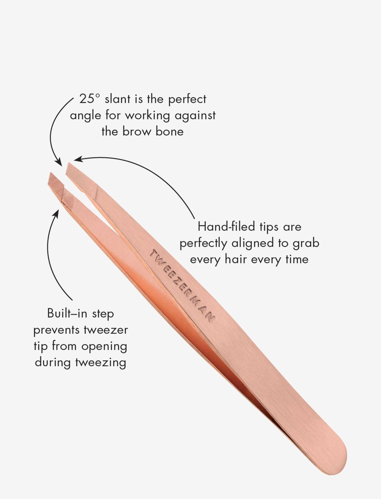 Tweezerman - Slant Tweezer Rose Gold - makeup - clear - 4
