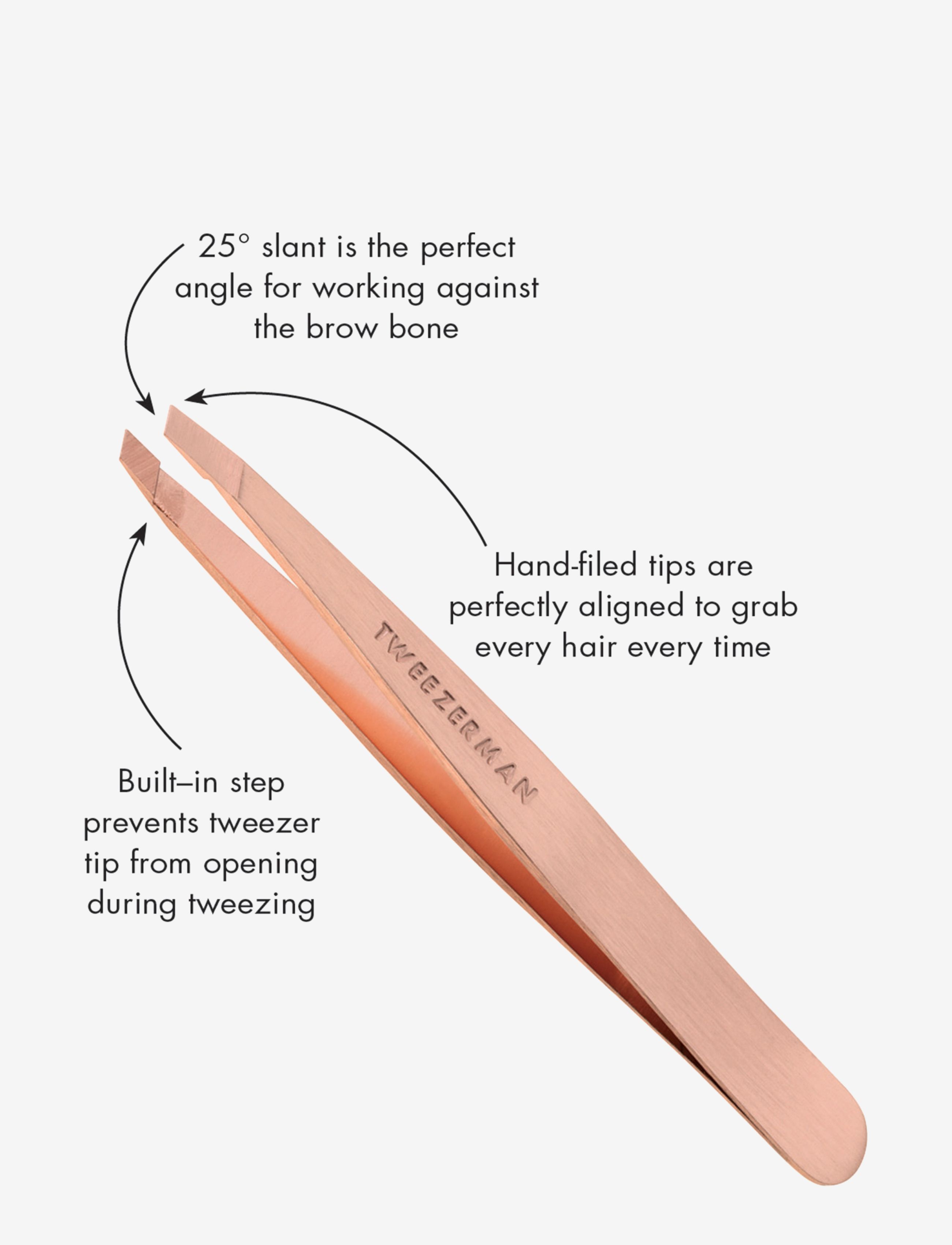 Tweezerman - Slant Tweezer Rose Gold - förðunarvörur - clear - 4