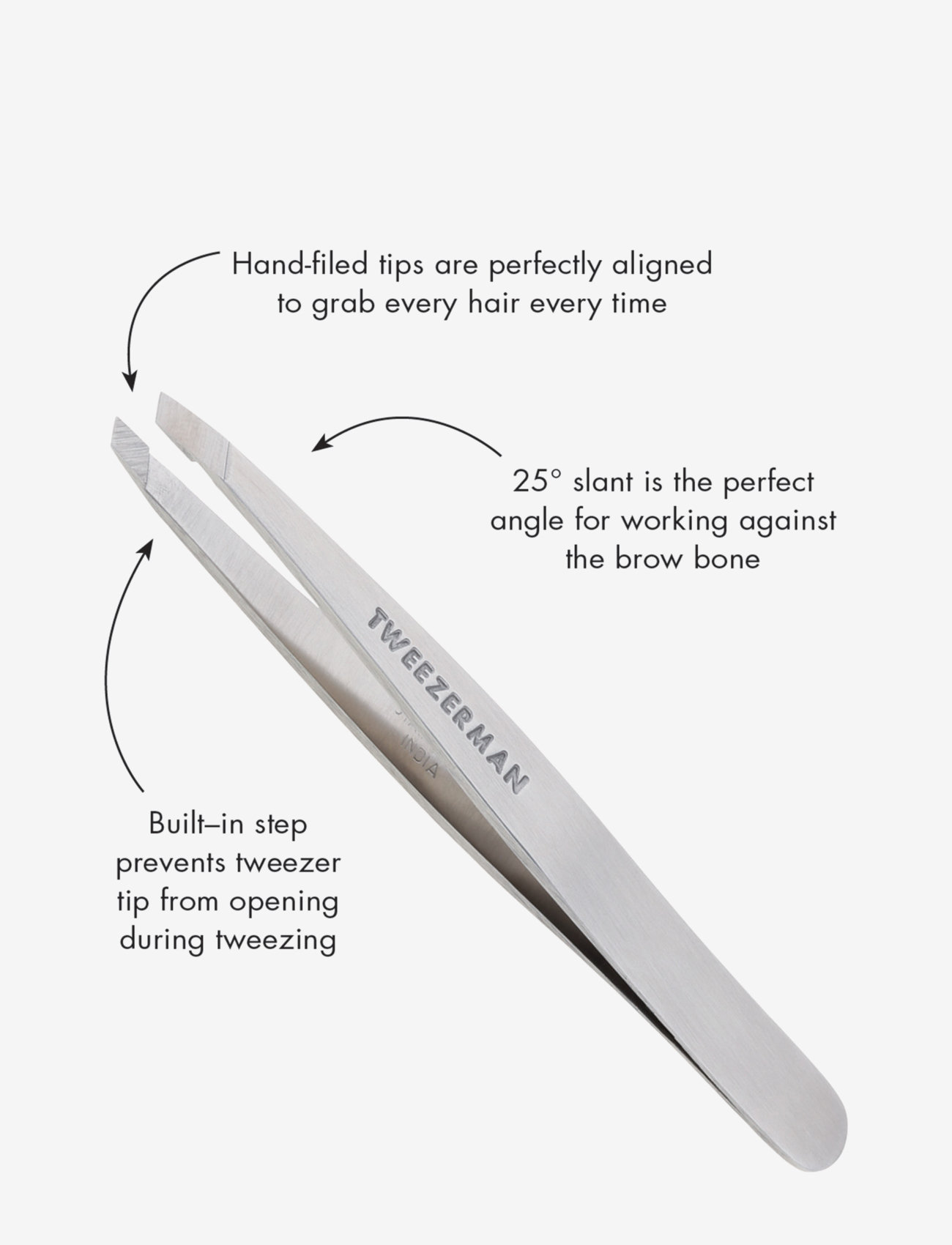 Tweezerman - Slant Tweezer Classic - smink - silver - 2