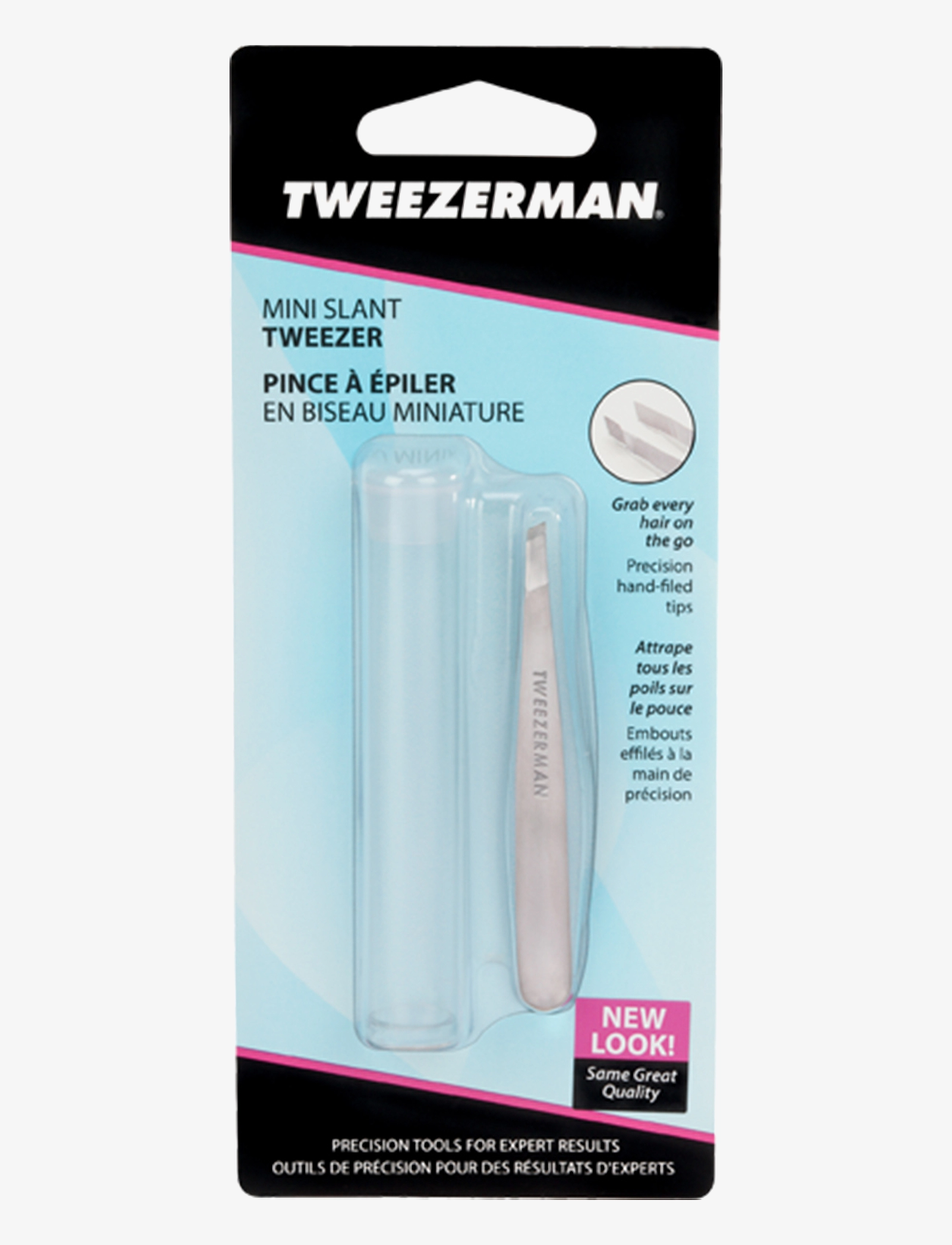 Tweezerman Mini Slant Tweezer Classic Stainless - Tweezerman - SILVER / clear