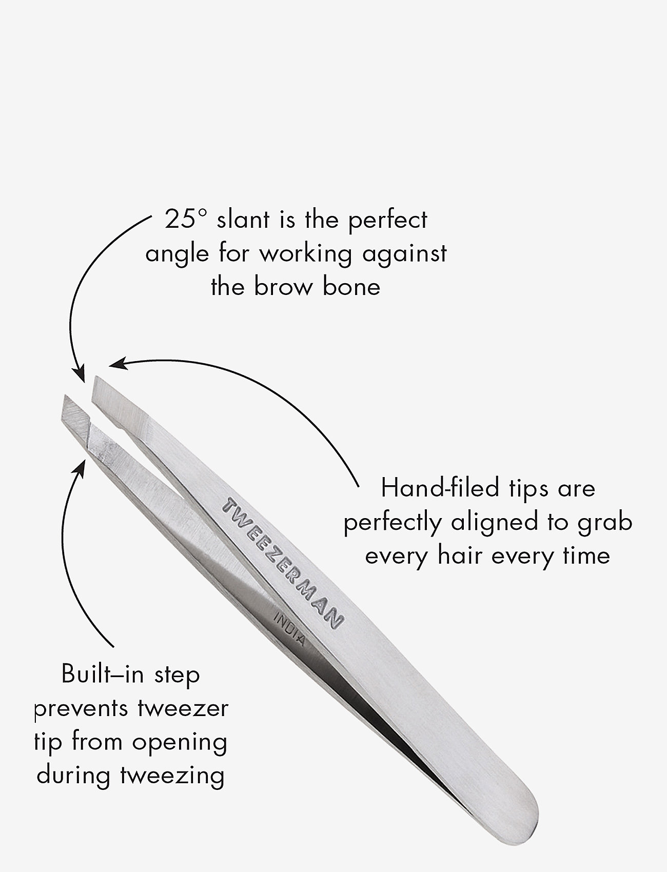 Tweezerman - Mini Slant Tweezer Classic Stainless - smink - silver - 3