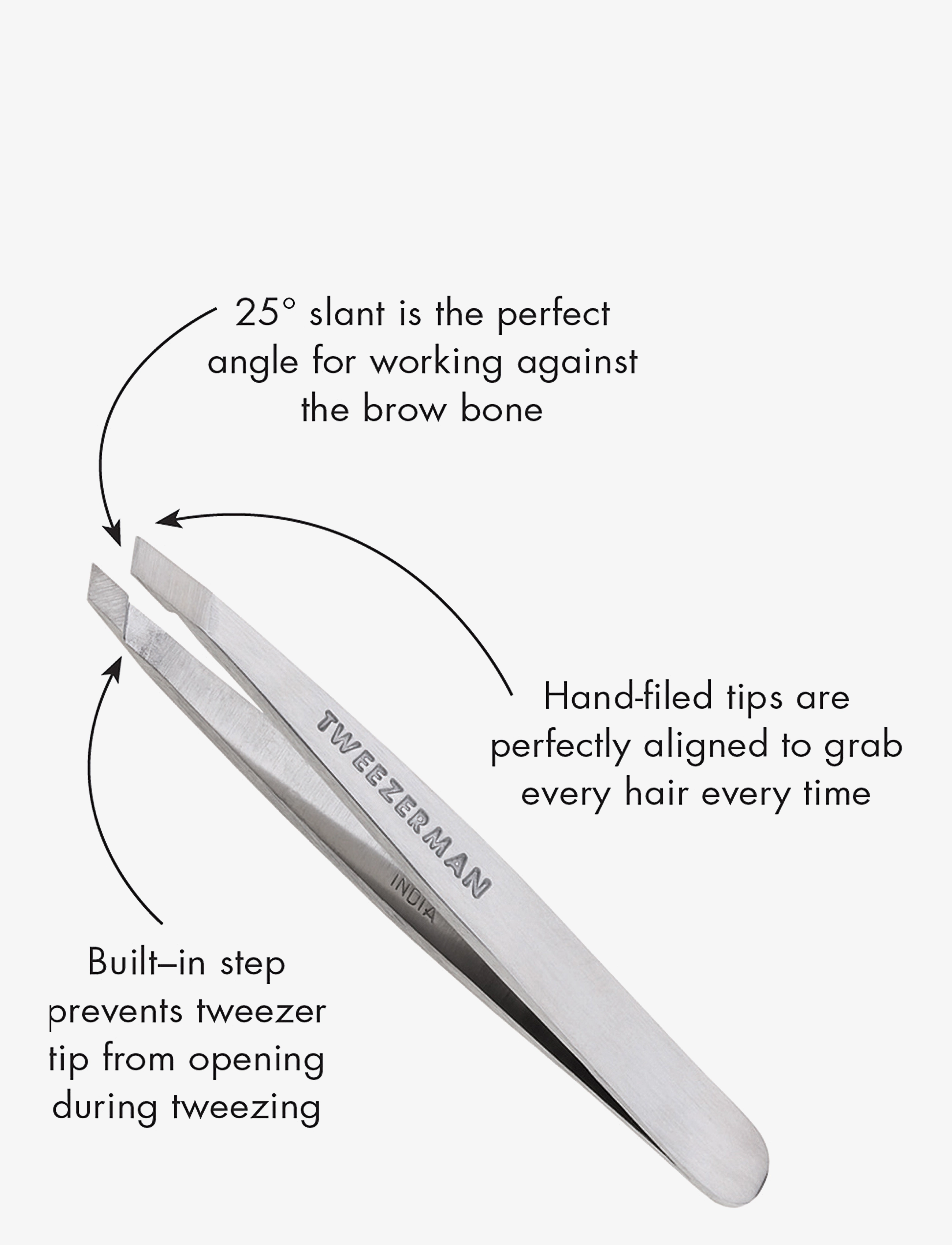 Tweezerman - Mini Slant Tweezer Classic Stainless - smink - silver - 3