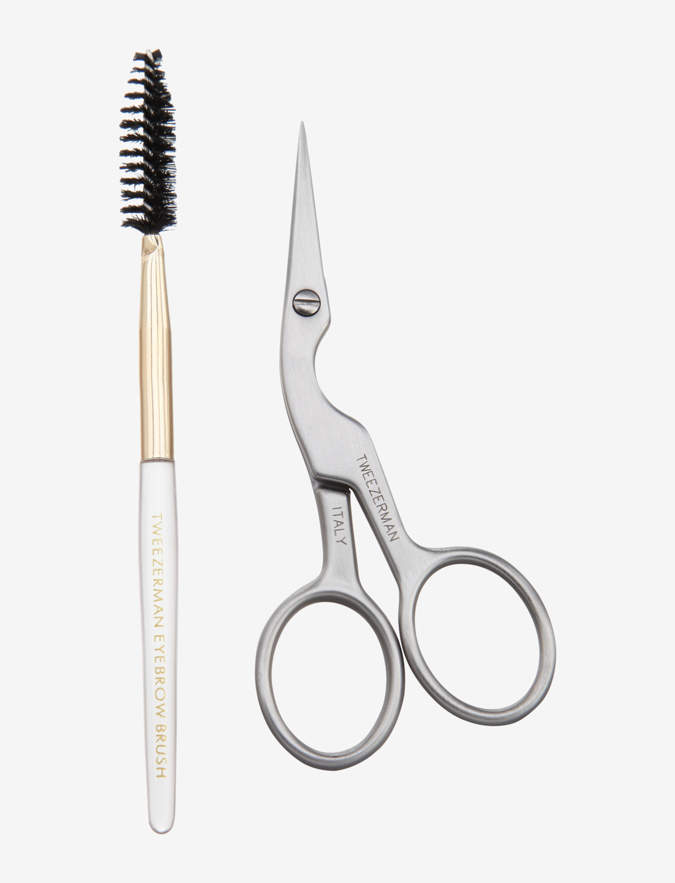 Tweezerman Brow Shaping Scissors & Brush, Makeup udstyr, Nude, Str: ONE SIZE