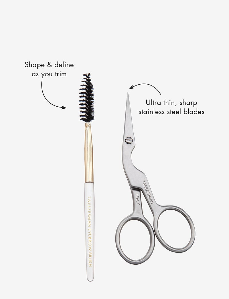 Tweezerman - Brow Shaping Scissors & Brush - förðunarvörur - no color - 2