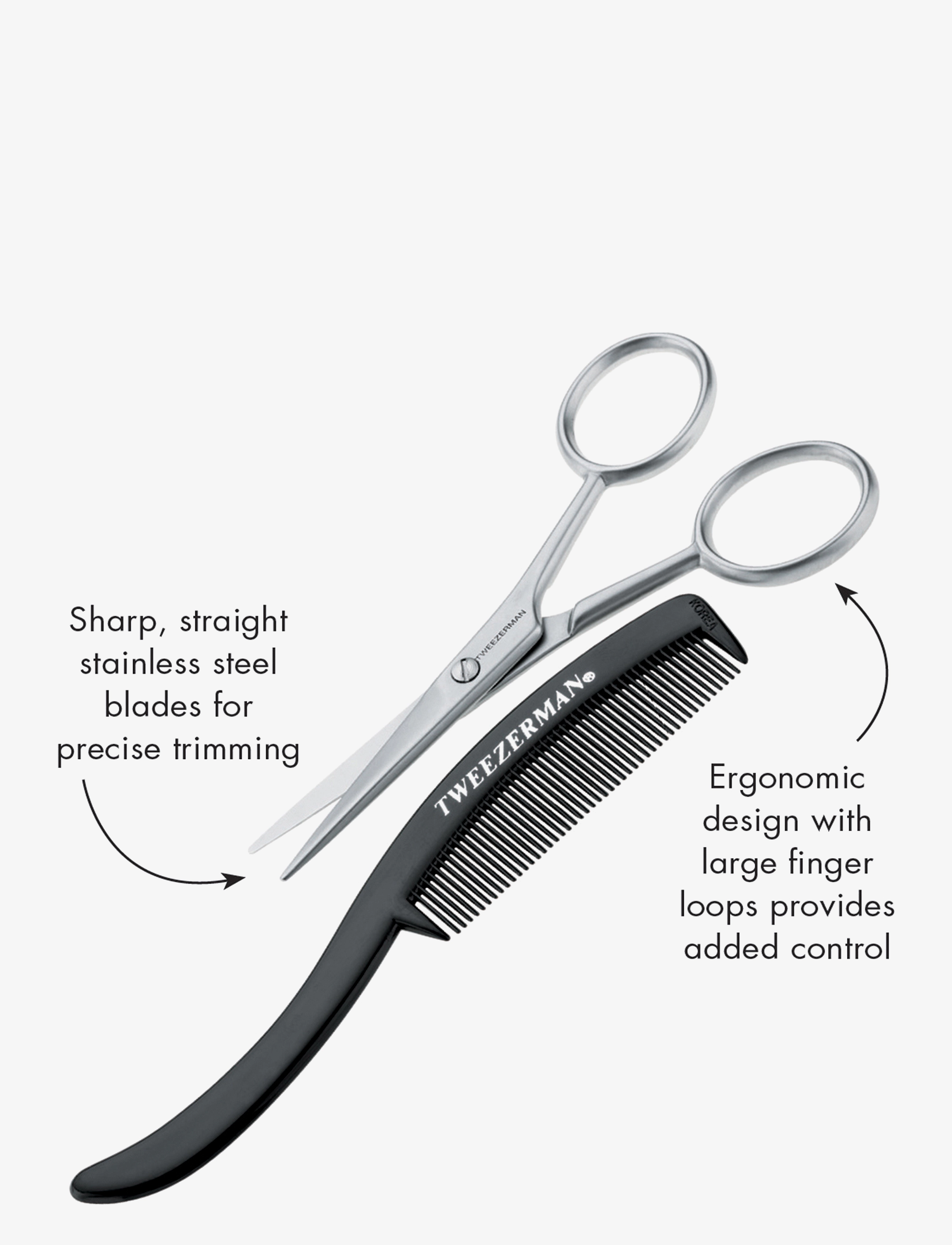 Tweezerman - Moustache Scissors With Comb - lägsta priserna - no color - 2