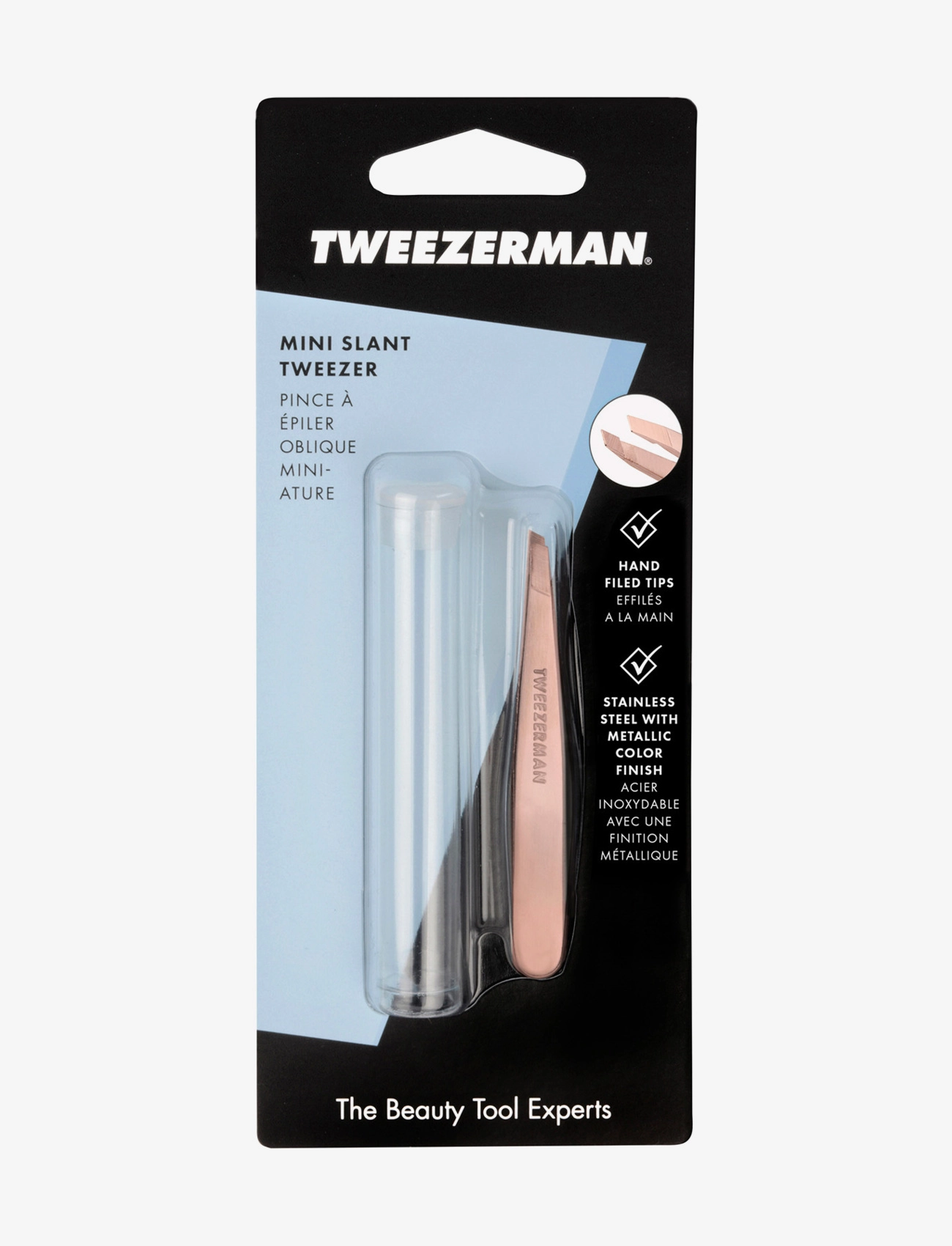 Tweezerman - Mini Slant Tweezer Rose Gold - smink - rose gold - 4