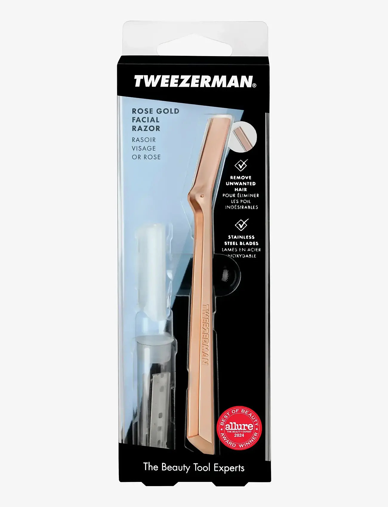Tweezerman - Facial Razor - barberskrabere - rose gold - 1