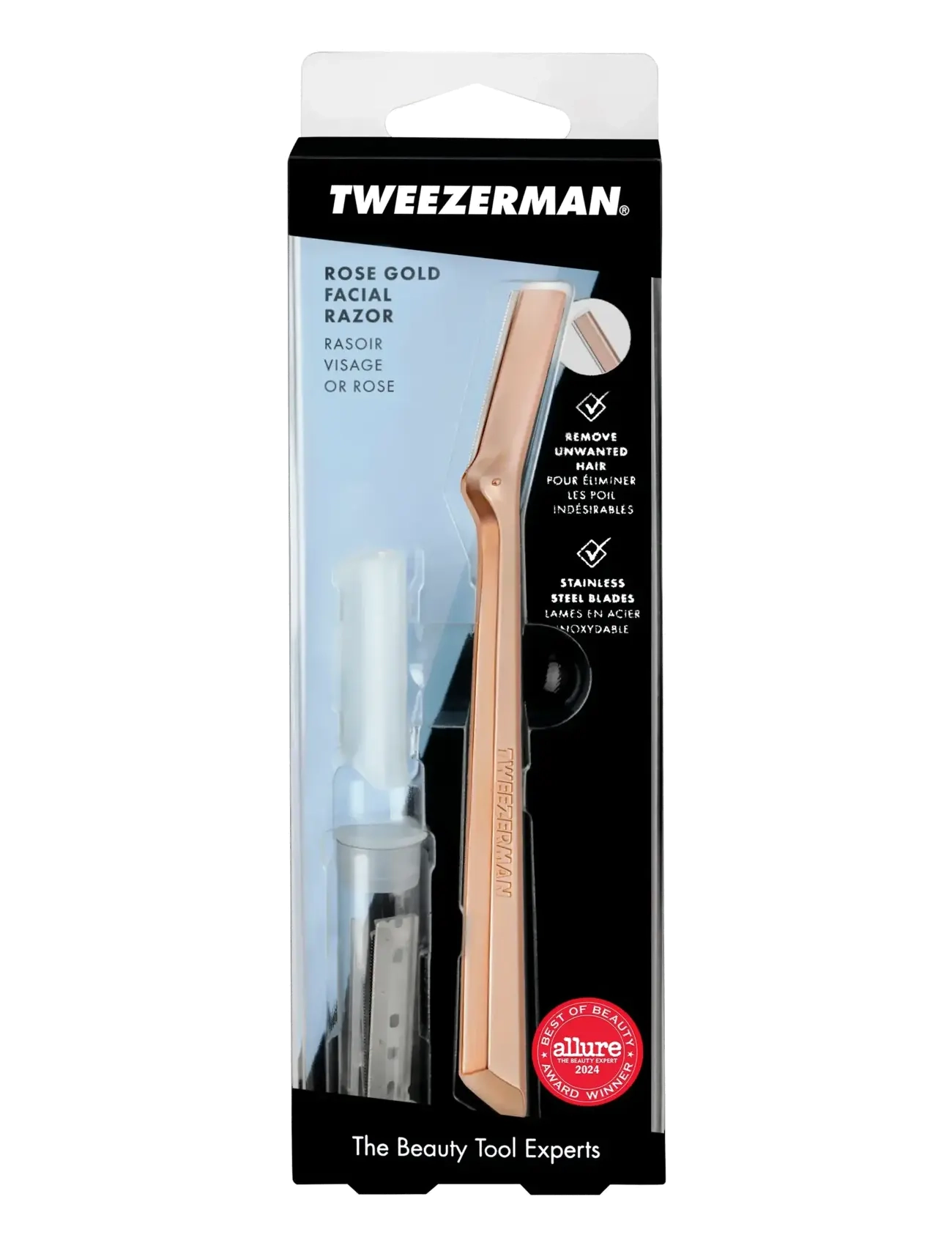 Tweezerman - Facial Razor - rose gold - 1