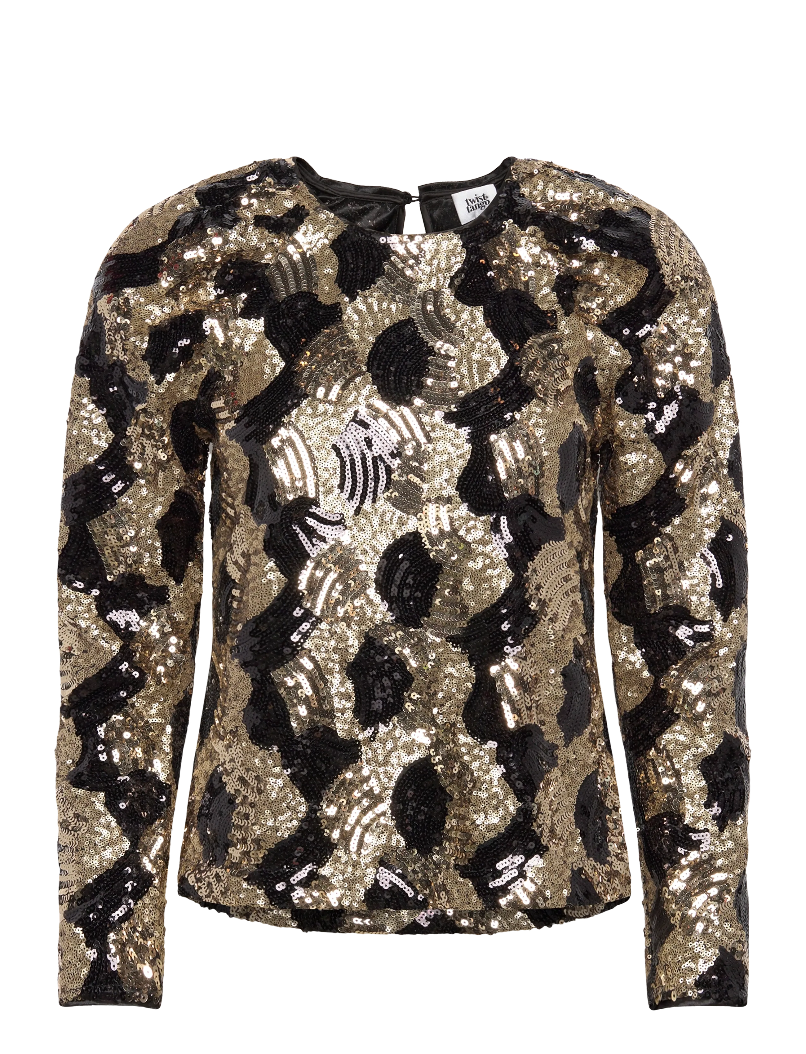 Twist & Tango Cadence Blouse, Kvinder, Pailletbluse, Guld, Str: S