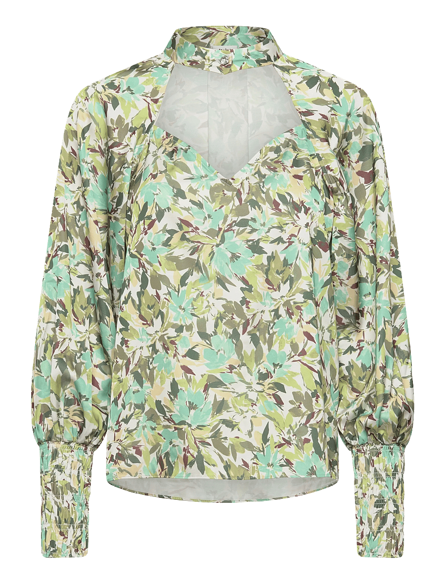 Twist & Tango - Beverley Blouse - pikkade varrukatega pluusid - green flower - 1
