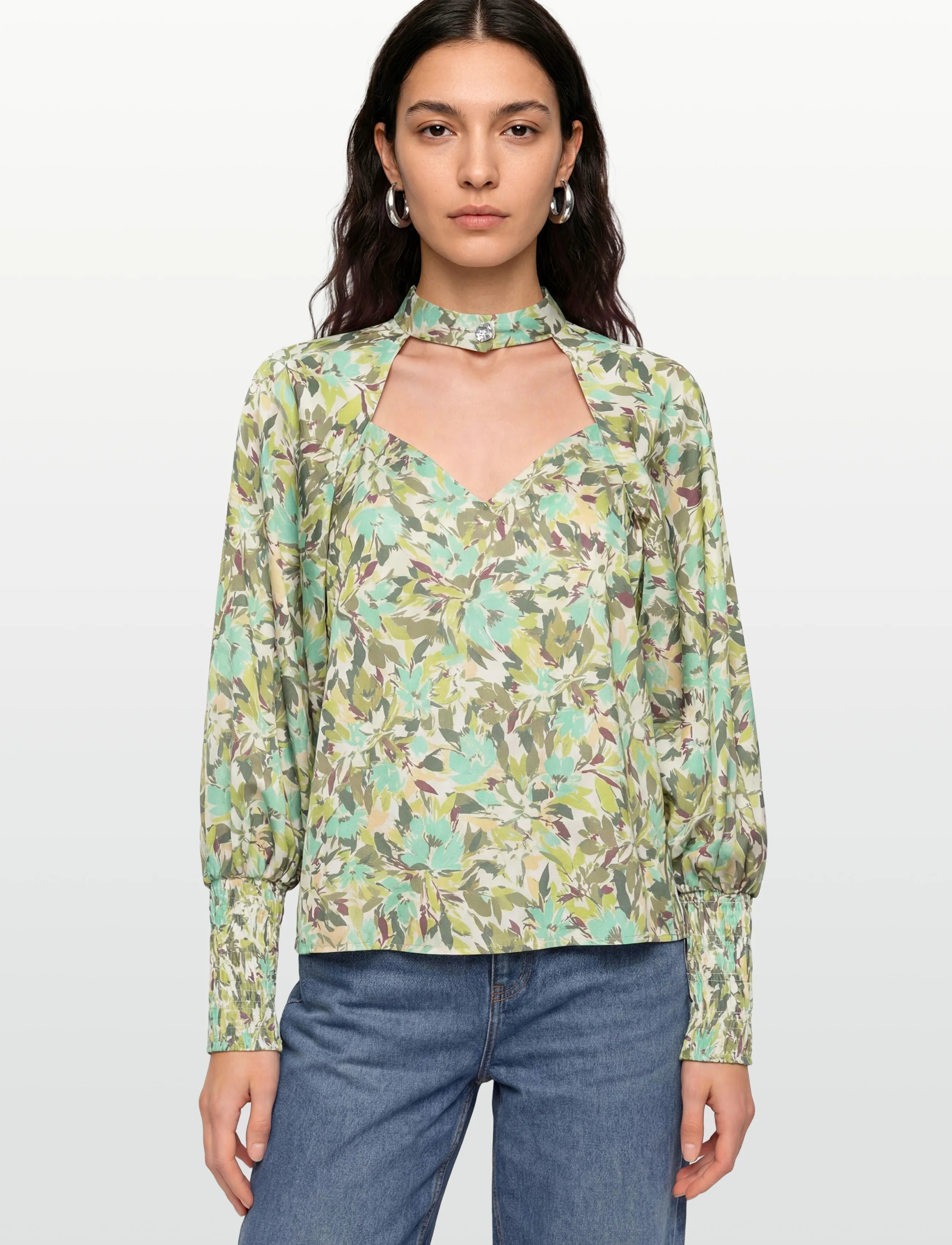 Twist & Tango - Beverley Blouse - pikkade varrukatega pluusid - green flower - 3