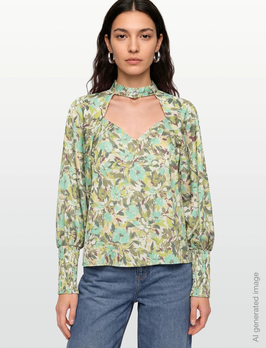 Twist & Tango - Beverley Blouse - pikkade varrukatega pluusid - green flower - 3